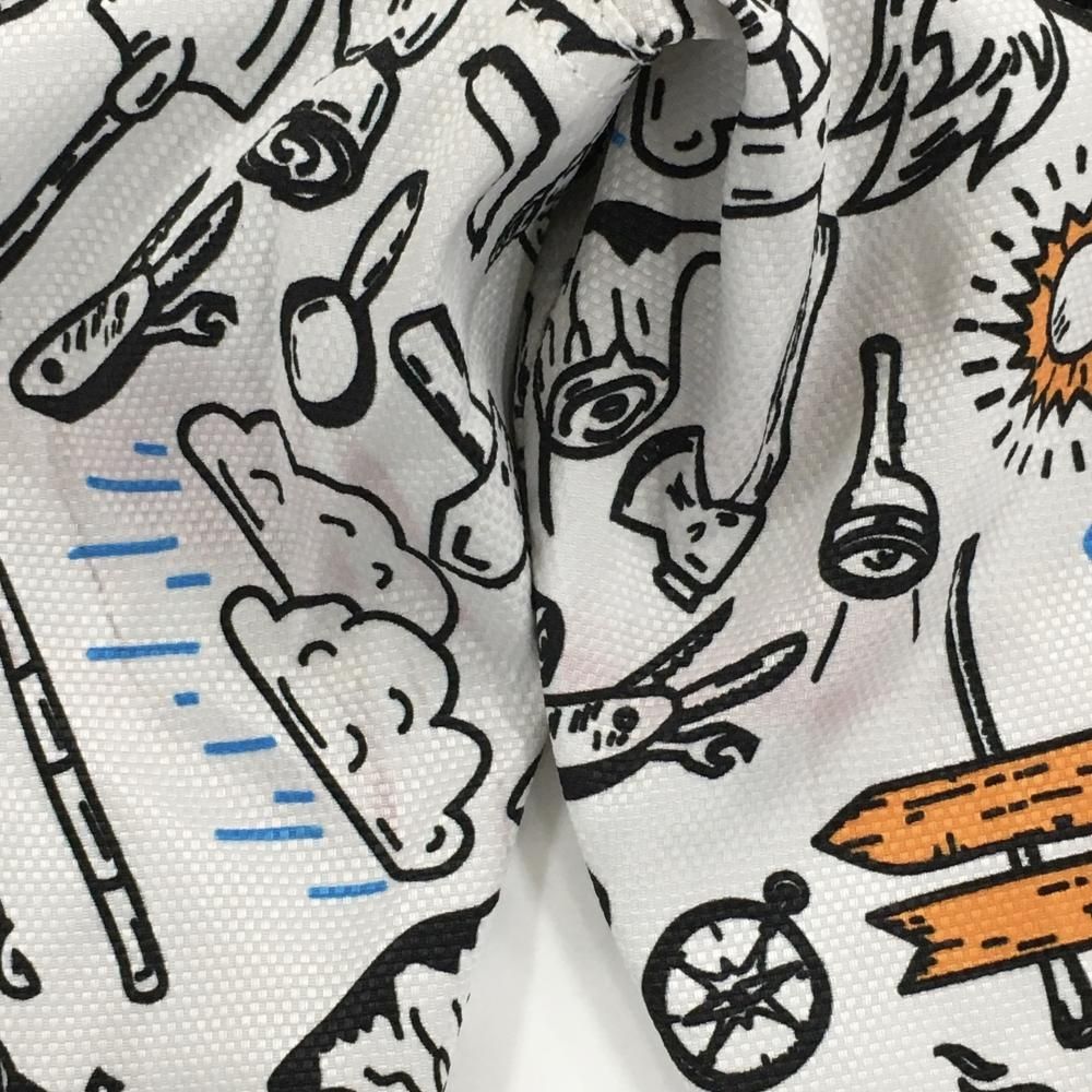 ダンスウィズドラゴン パンツ 白×黒 総柄 ストレッチ メンズ 5(2XL