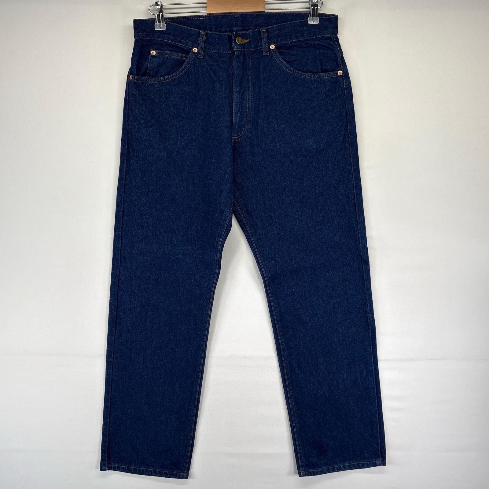 古着 リー Lee デニム パンツ ストレート 5ポケット ジーパン レザー 