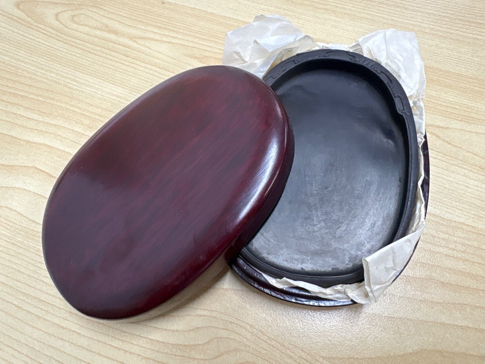 書道用品 硯 麻子坑端渓硯 楕円