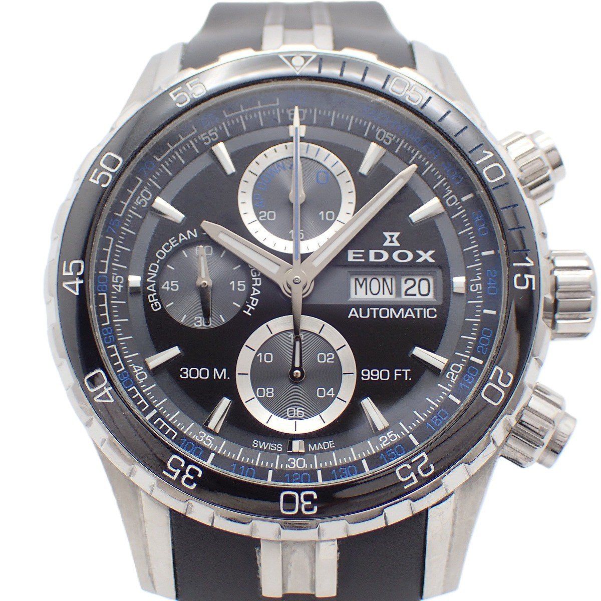 EDOX 純正レザーベルト EDOXクロノオフショア1 クロコ型押しカーフ