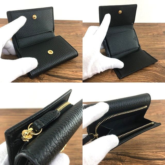 62 送料込み! 未使用品 GUCCI コンパクトウォレット 644407 ブラック GGマーモント 箱付き 62 送料込み! 未使用品 GUCCI コンパクトウォレット 644407 ブラック GGマーモント 箱付き