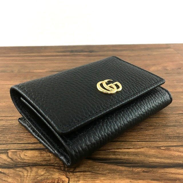 62 送料込み! 未使用品 GUCCI コンパクトウォレット 644407 ブラック GGマーモント 箱付き 62 送料込み! 未使用品 GUCCI コンパクトウォレット 644407 ブラック GGマーモント 箱付き