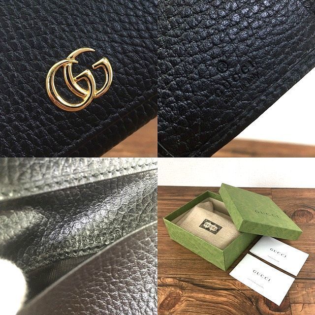 62 送料込み! 未使用品 GUCCI コンパクトウォレット 644407 ブラック GGマーモント 箱付き 62 送料込み! 未使用品 GUCCI コンパクトウォレット 644407 ブラック GGマーモント 箱付き