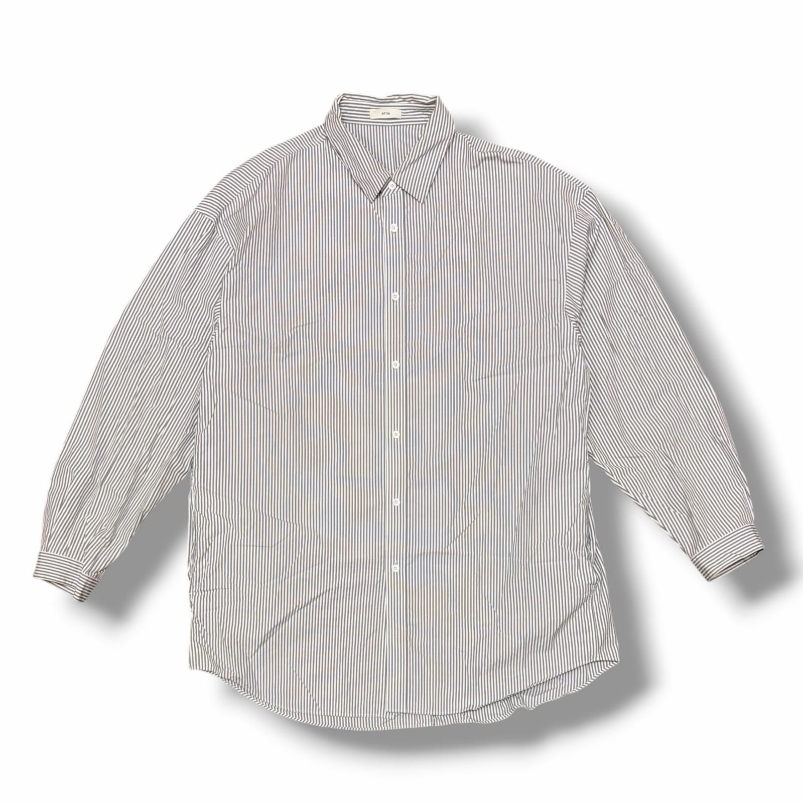参考上代37400円 ATON 22SS BROAD OVERSIZED SHIRT ブロードオーバー 