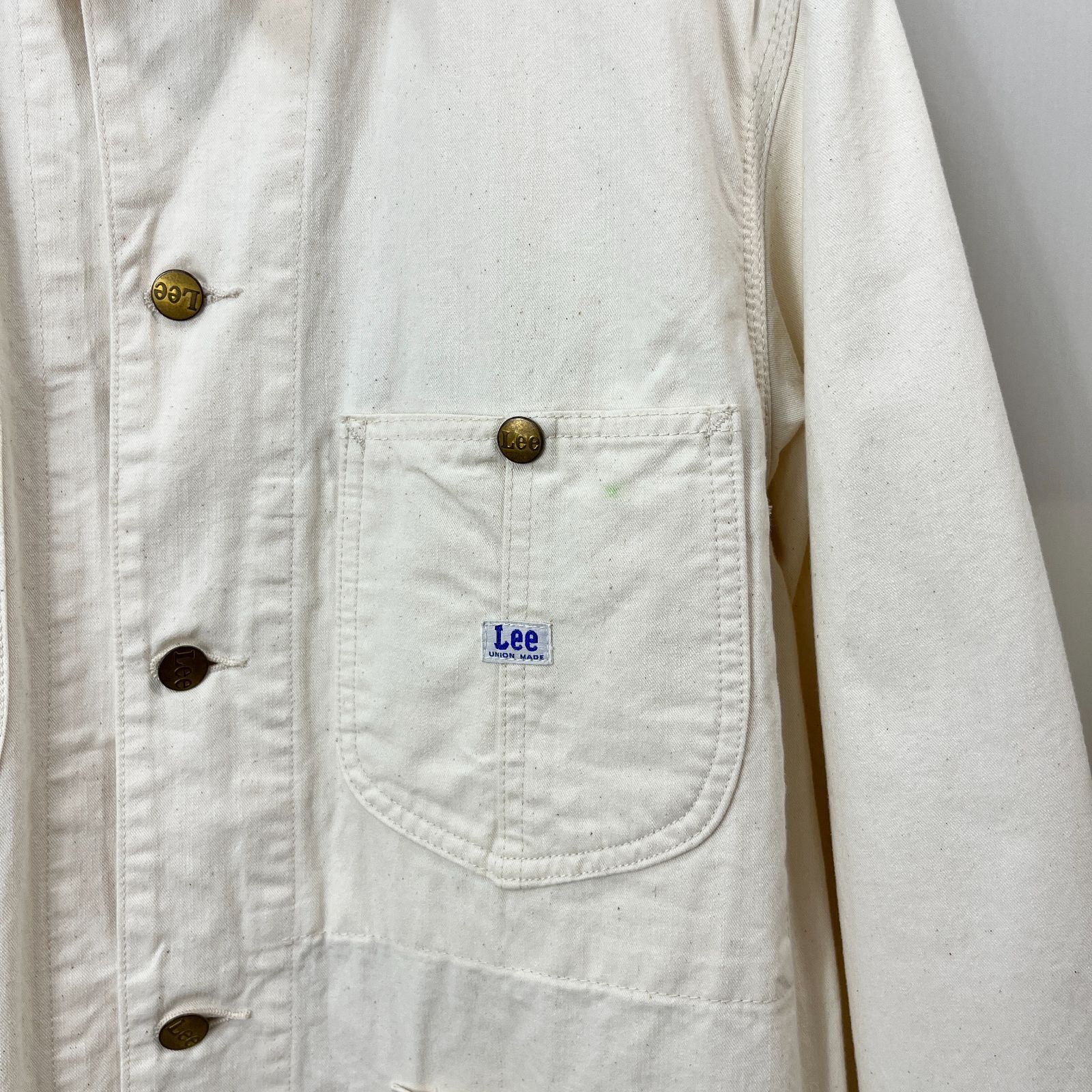 Lee 44J リー 生成り カバーオール size 38 Cover All メンズ 古着 Lee 44J リー 生成り カバーオール size 38 Cover All メンズ 古着