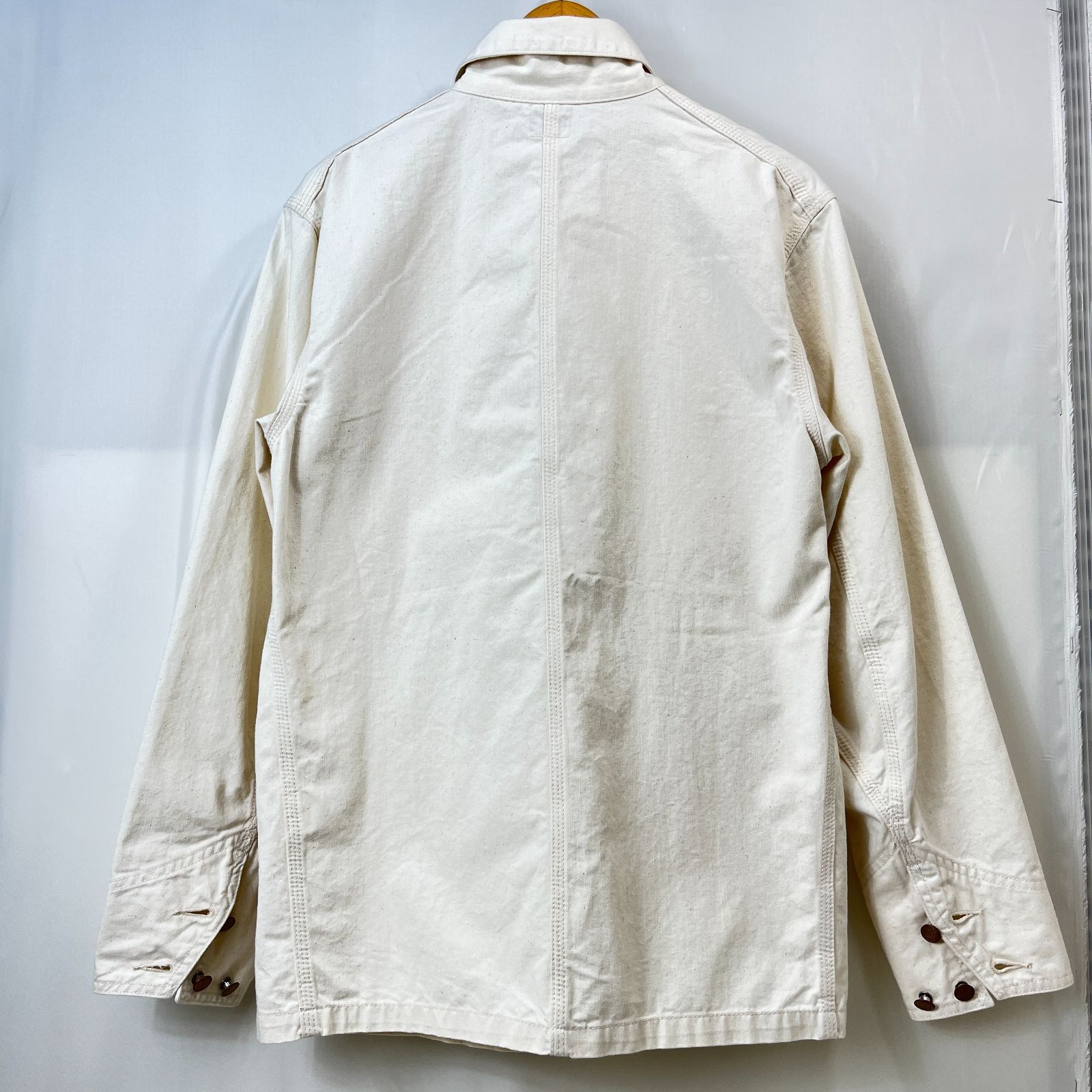 Lee 44J リー 生成り カバーオール size 38 Cover All メンズ 古着 Lee 44J リー 生成り カバーオール size 38 Cover All メンズ 古着