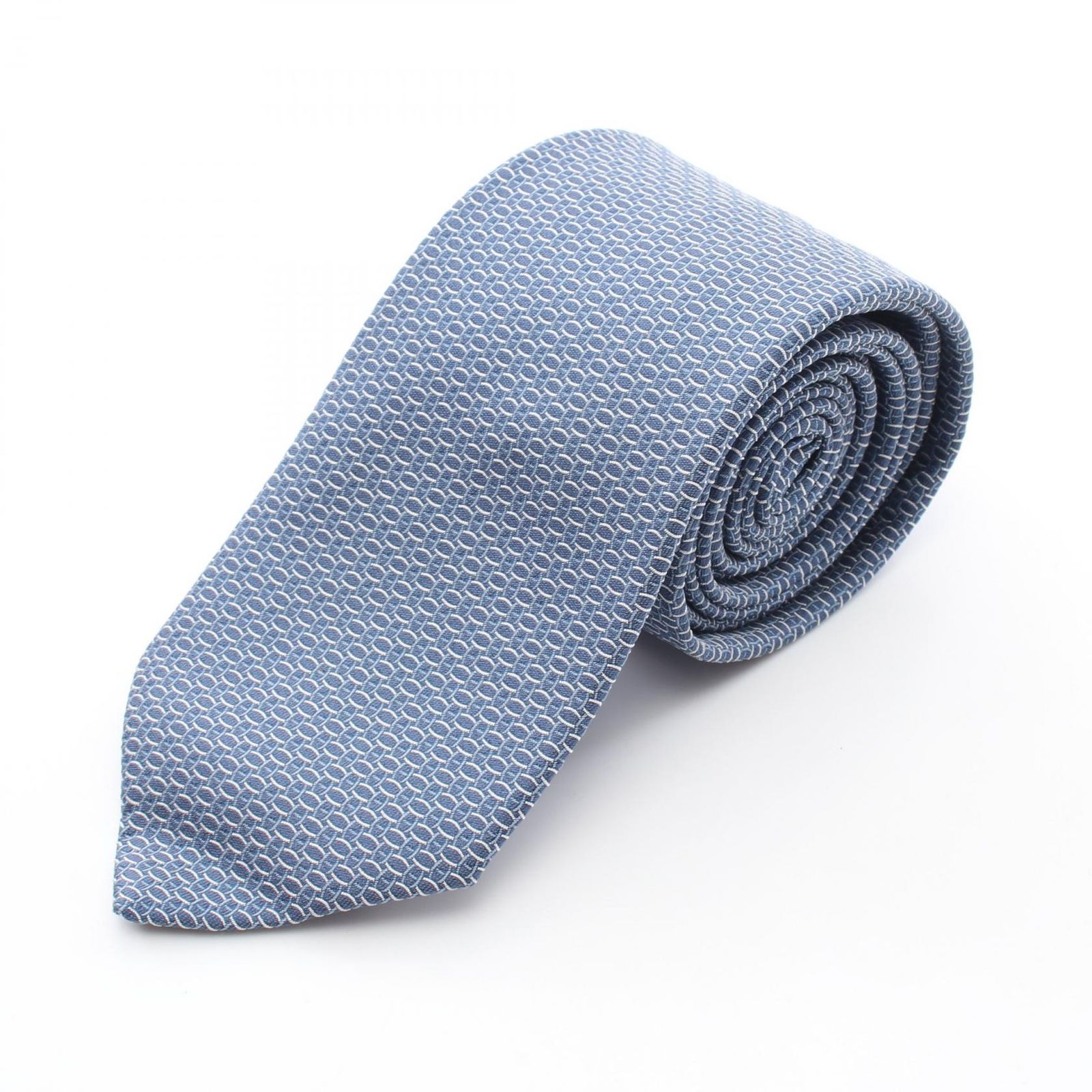 エルメス HERMES ネクタイ 総柄 シルク ネクタイ メンズ Used A