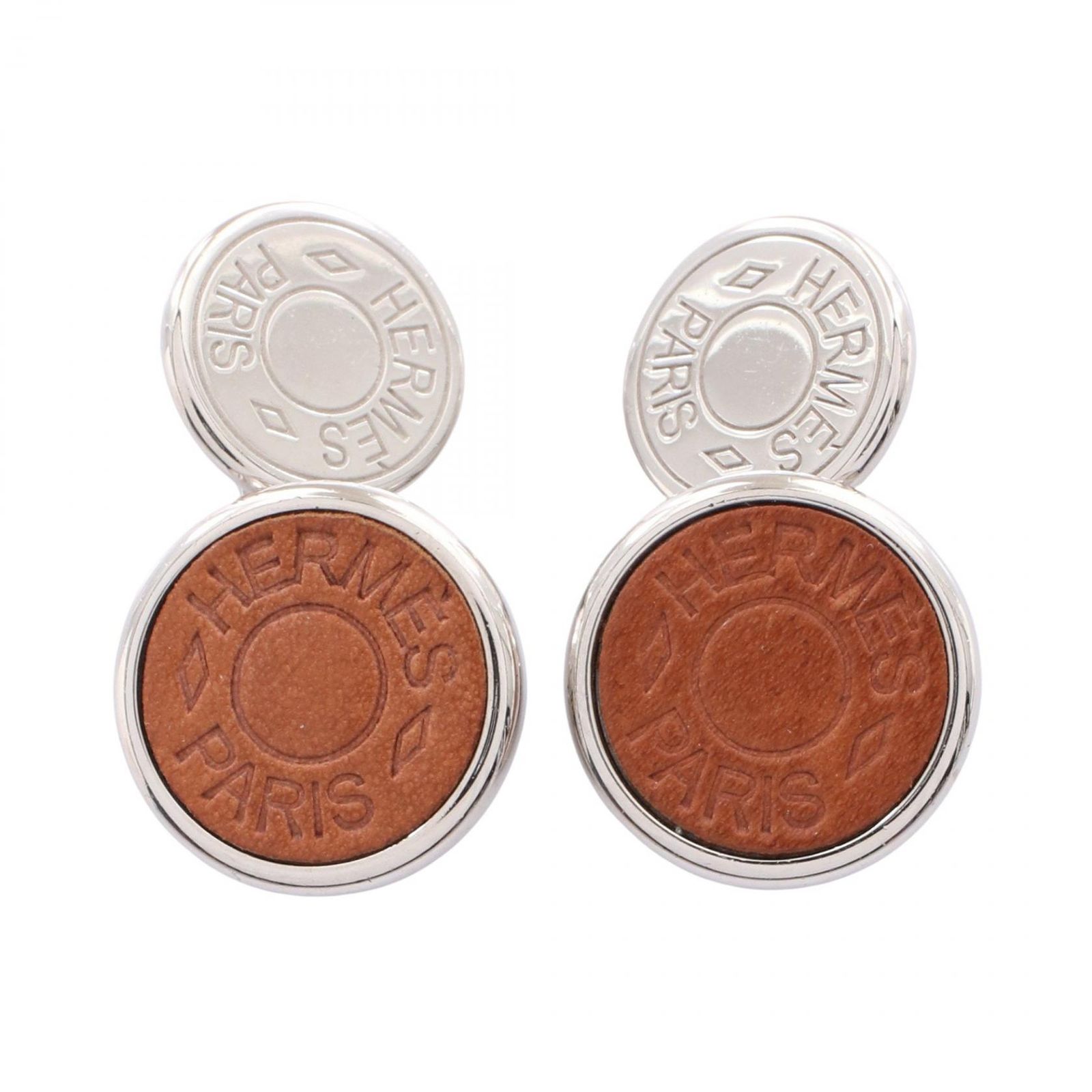 エルメス HERMES カフス セリエ レザー カフス メンズ Used A
