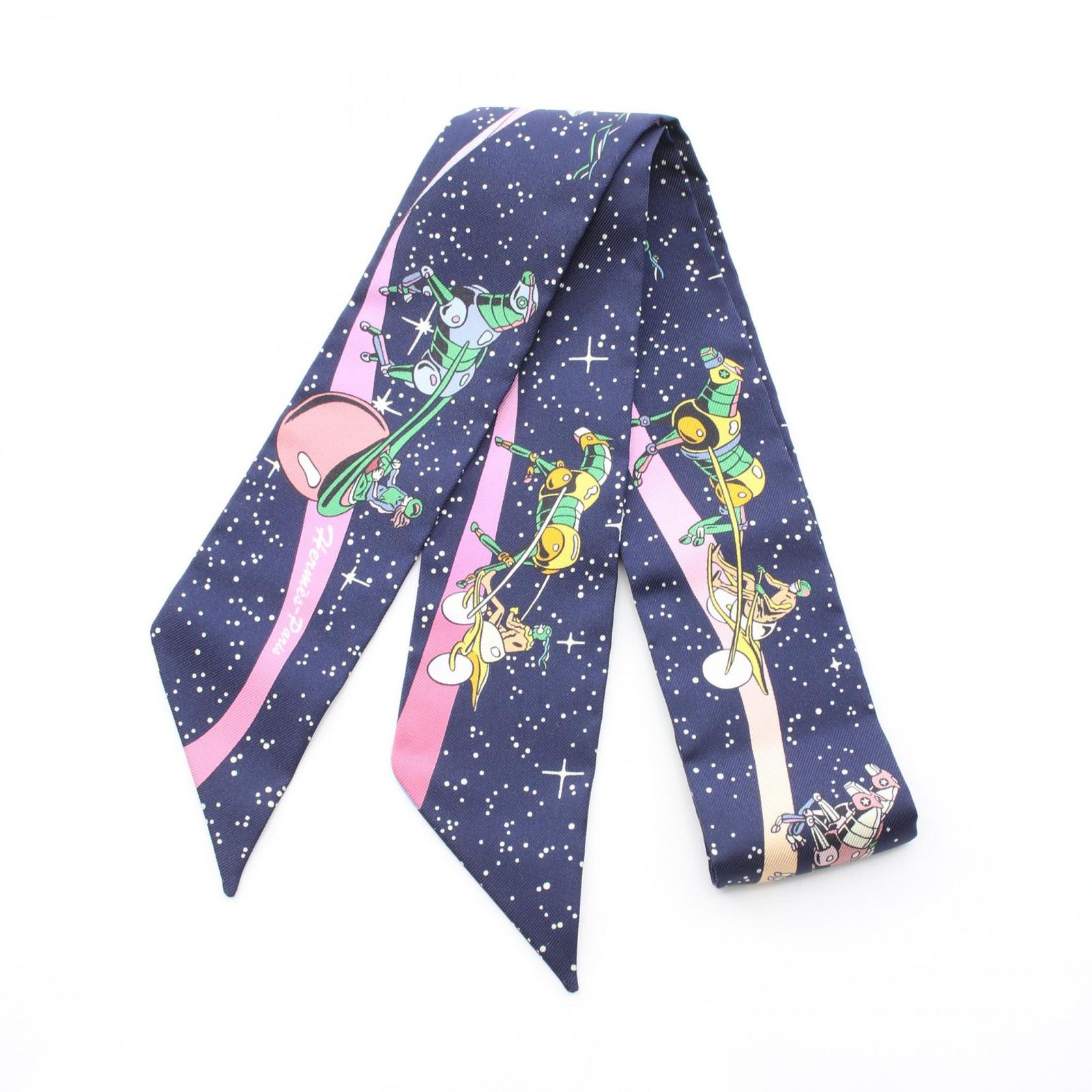 エルメス HERMES スカーフ ツイリー SPACE DERBY シルク ツイリー