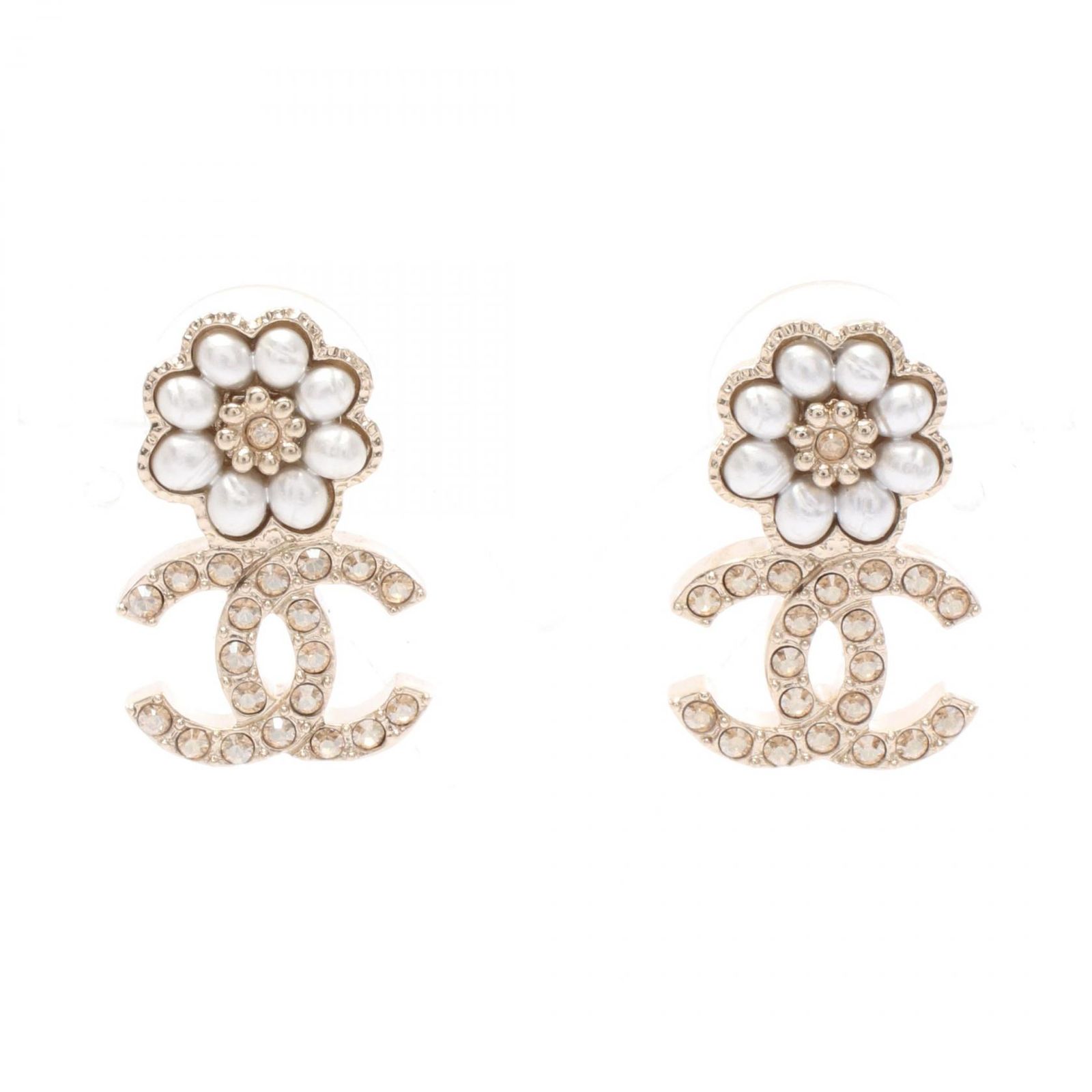 シャネル CHANEL ピアス ココマーク フラワー GP（ゴールドメッキ） ピアス レディース Used A