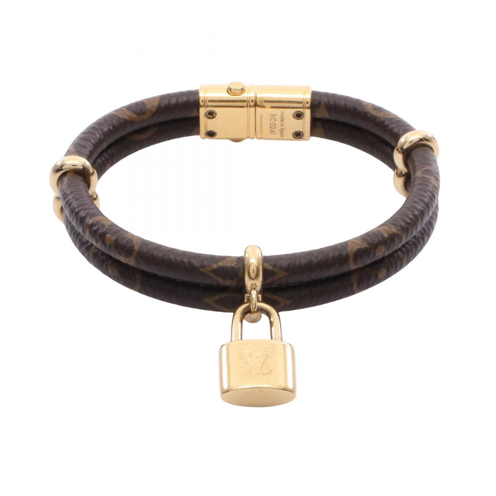 ルイ・ヴィトン LOUIS VUITTON ブレスレット ブラスレ キープ イット トゥワイス GP（ゴールドメッキ） PVCコーティングキャンバス ブレスレット レディース Used A