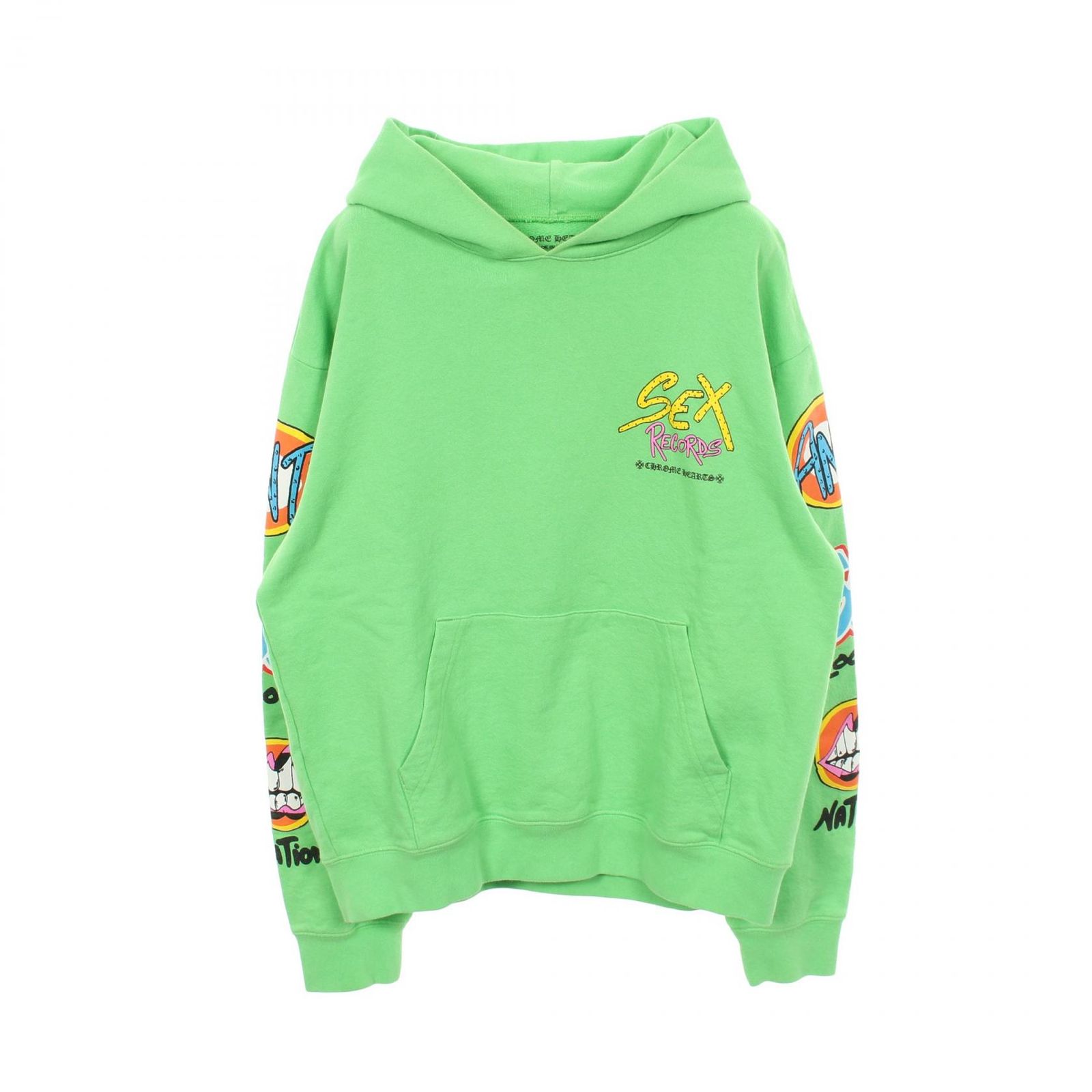 クロムハーツ CHROME HEARTS パーカー MATTY BOY SEX RECORDS グリーン コットン Matty Boy パーカー メンズ Used A