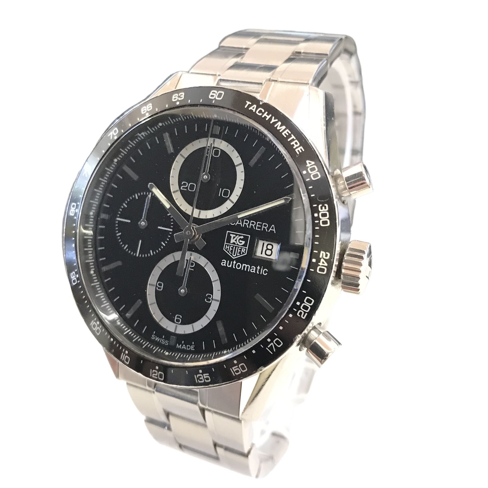 タグ・ホイヤー TAG Heuer カレラ キャリバー16 クロノグラフ CV2010 ブラック文字盤 自動巻き 稼働品 メンズ 腕時計 一般中古 T11185956