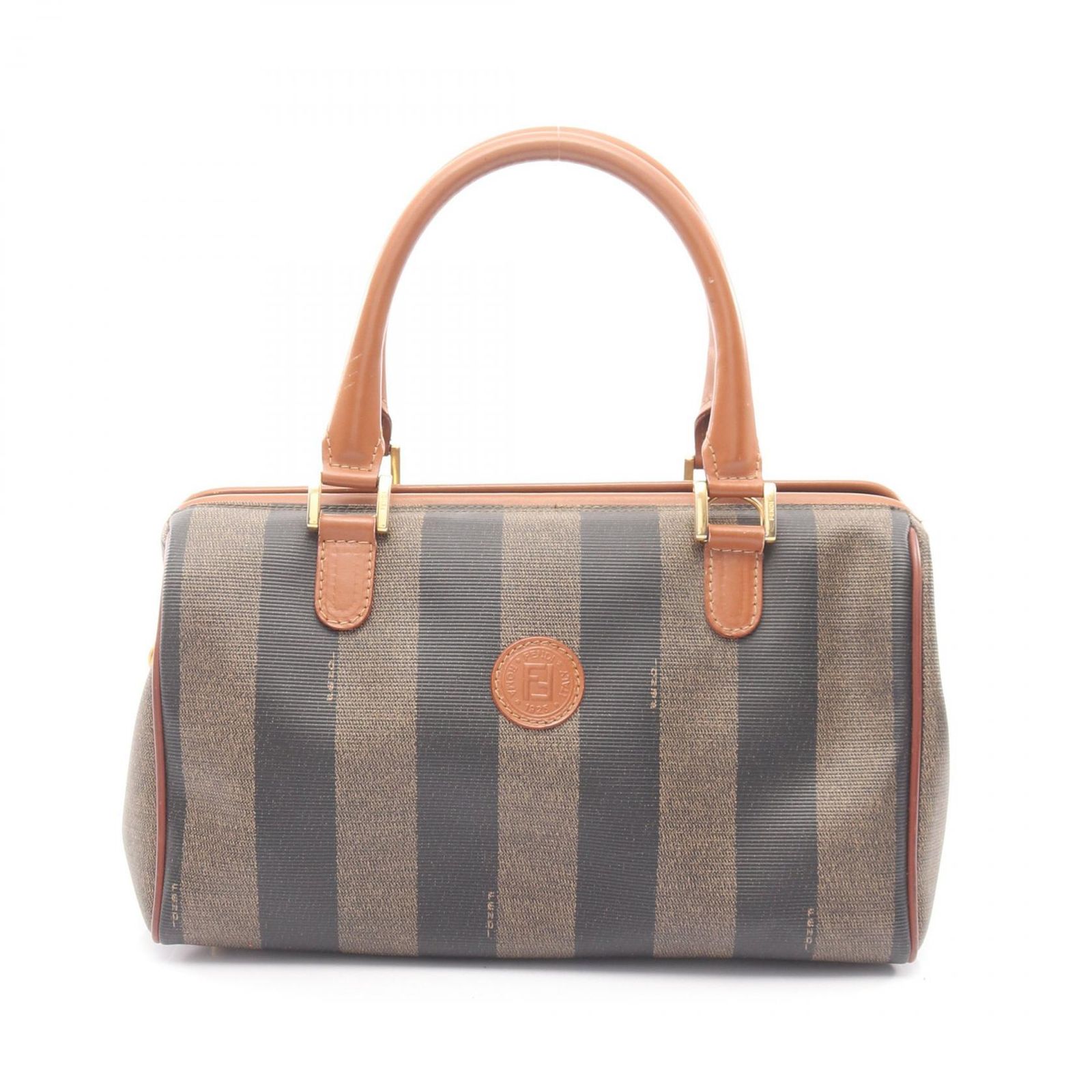 フェンディ FENDI ハンドバッグ ペカン 259022 ブラウン PVCコーティングキャンバス レザー ペカン ハンドバッグ レディース Used B