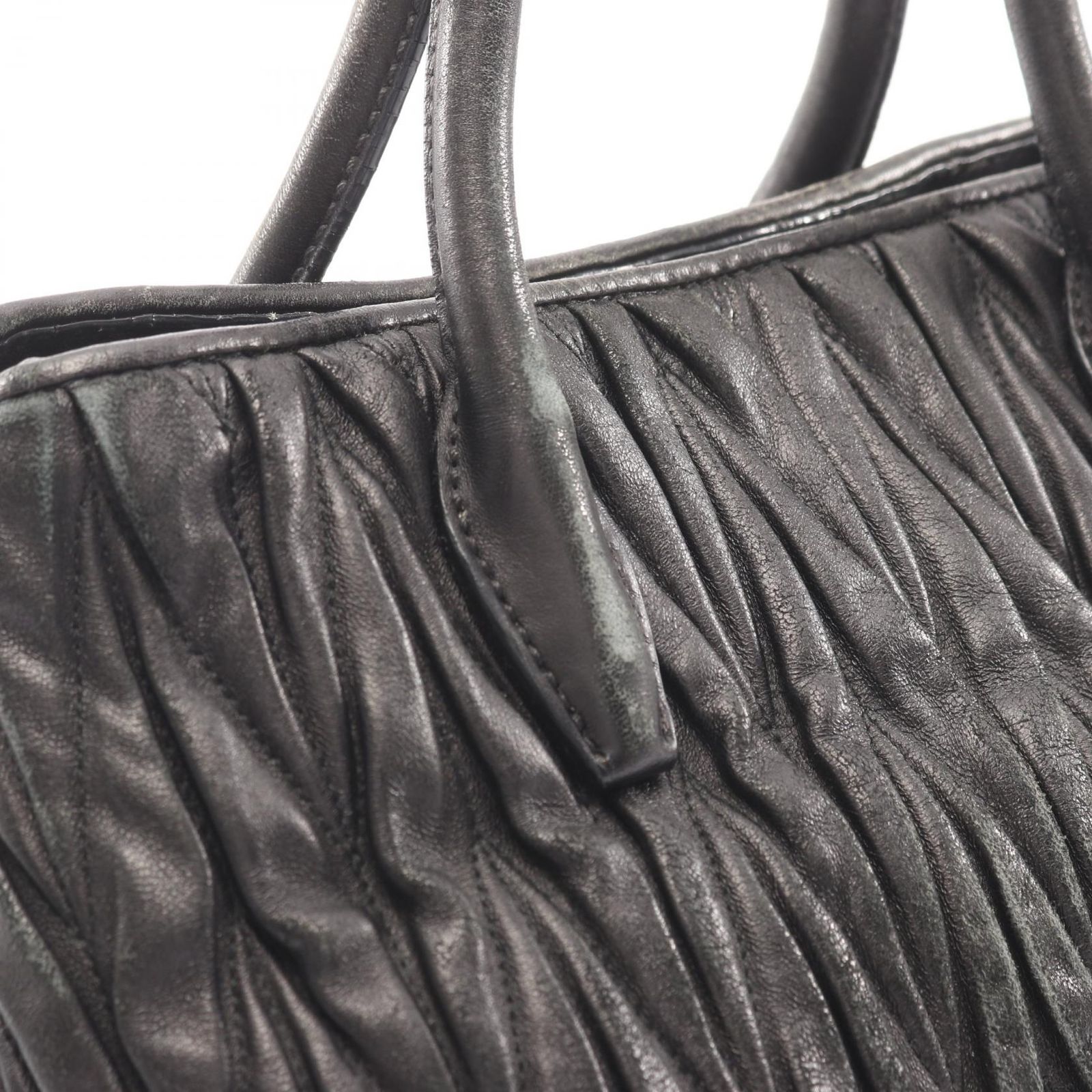 ミュウ ミュウ Miu Miu ハンドバッグ マテラッセ 2way ブラック レザー 