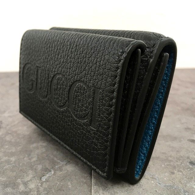 281 送料込み！ 未使用品 GUCCI コンパクトウォレット 736151 ブラック 三つ折り財布 箱付き