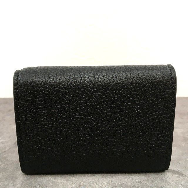 281 送料込み！ 未使用品 GUCCI コンパクトウォレット 736151 ブラック 三つ折り財布 箱付き