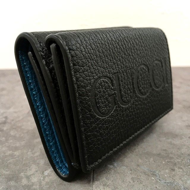 281 送料込み！ 未使用品 GUCCI コンパクトウォレット 736151 ブラック 三つ折り財布 箱付き