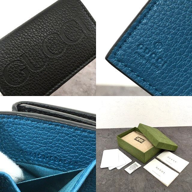 281 送料込み！ 未使用品 GUCCI コンパクトウォレット 736151 ブラック 三つ折り財布 箱付き