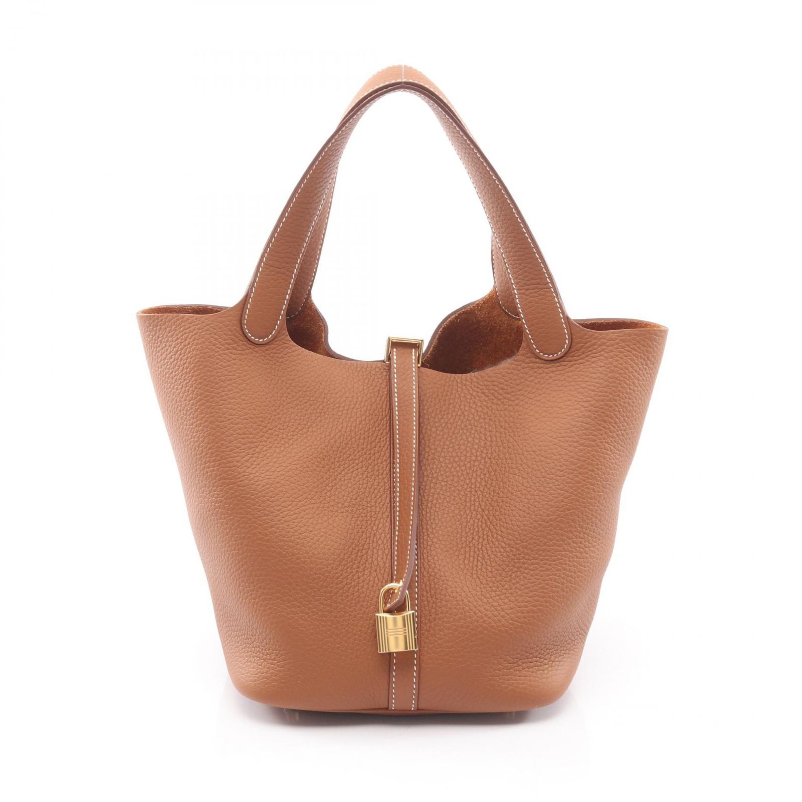エルメス HERMES ハンドバッグ ピコタンロックMM ゴールド レザー ピコタンロックMM ゴールド レディース 未使用