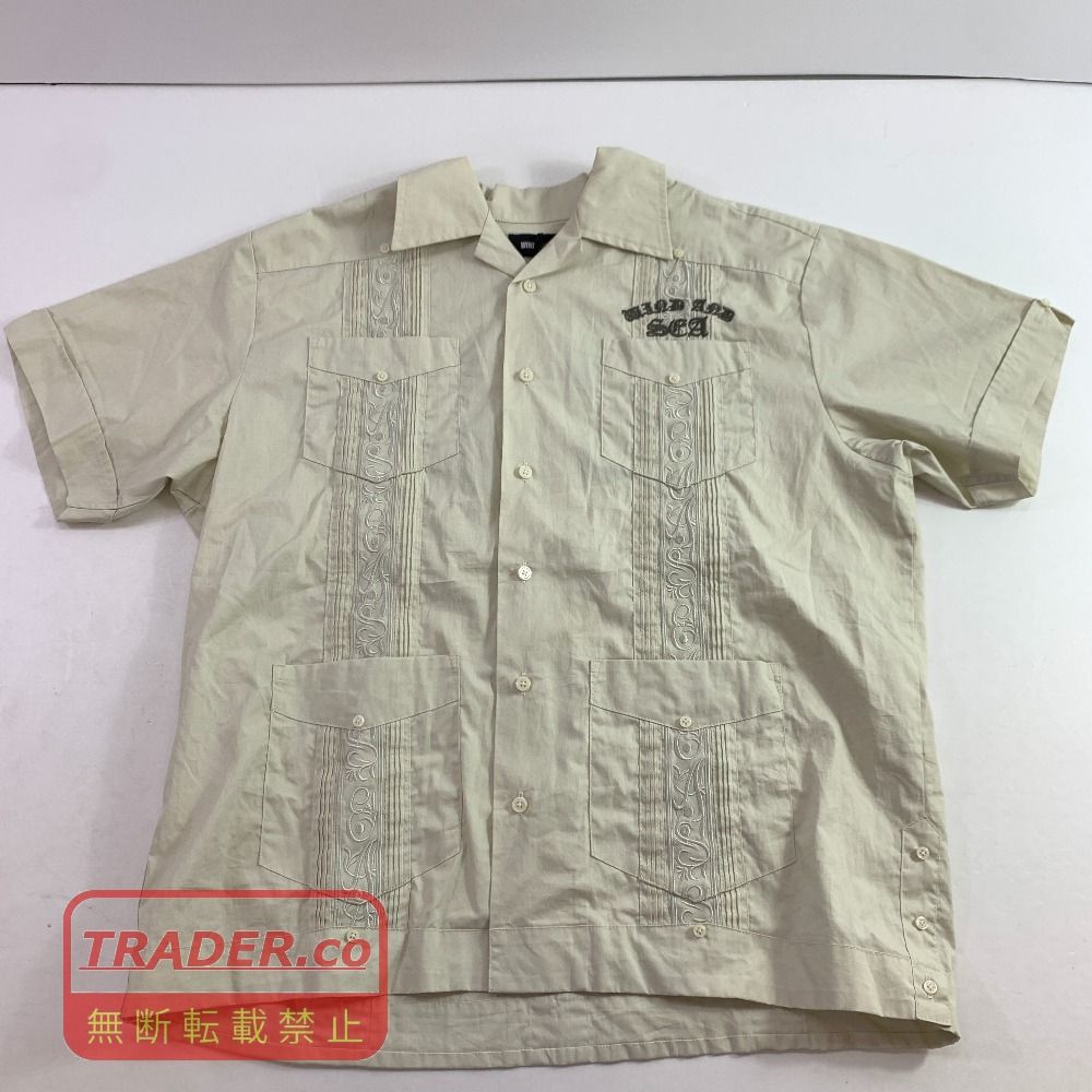 04w6827▽※【中古】WIND AND SEA Logo Cuba Shirts LightBeige WDS-O