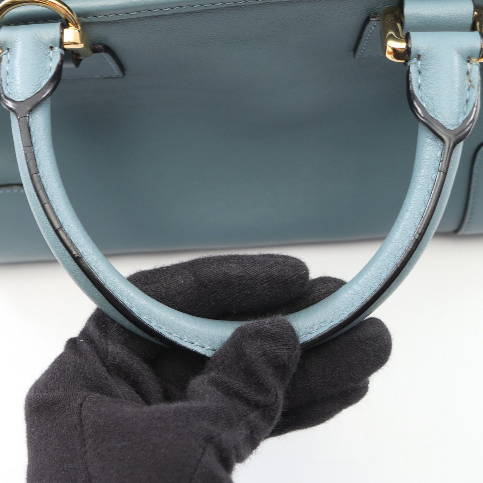 ロエベ LOEWE ハンドバッグ アマソナ28 2WAY ブルーグレー レザー