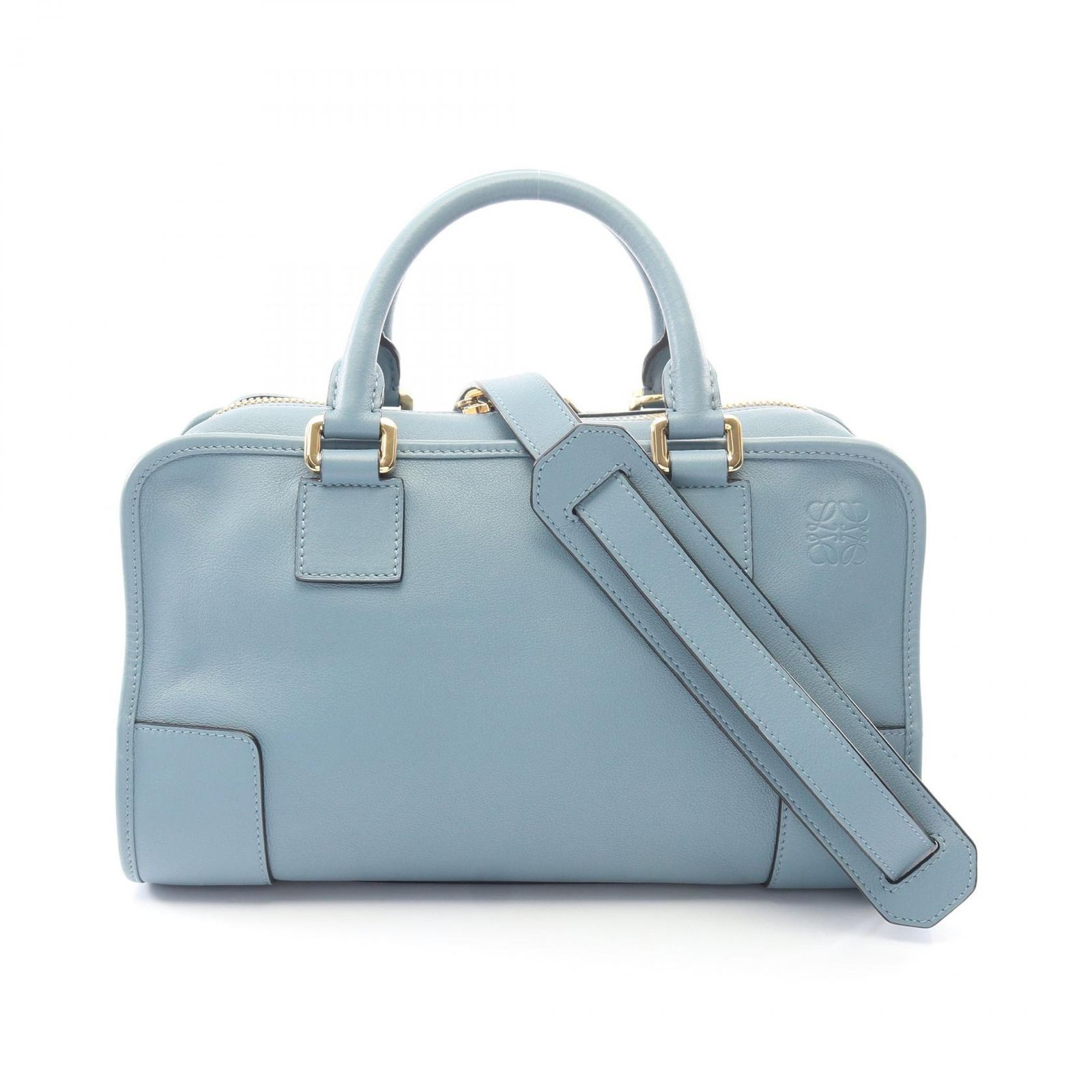 ロエベ LOEWE ハンドバッグ アマソナ28 2WAY ブルーグレー レザー