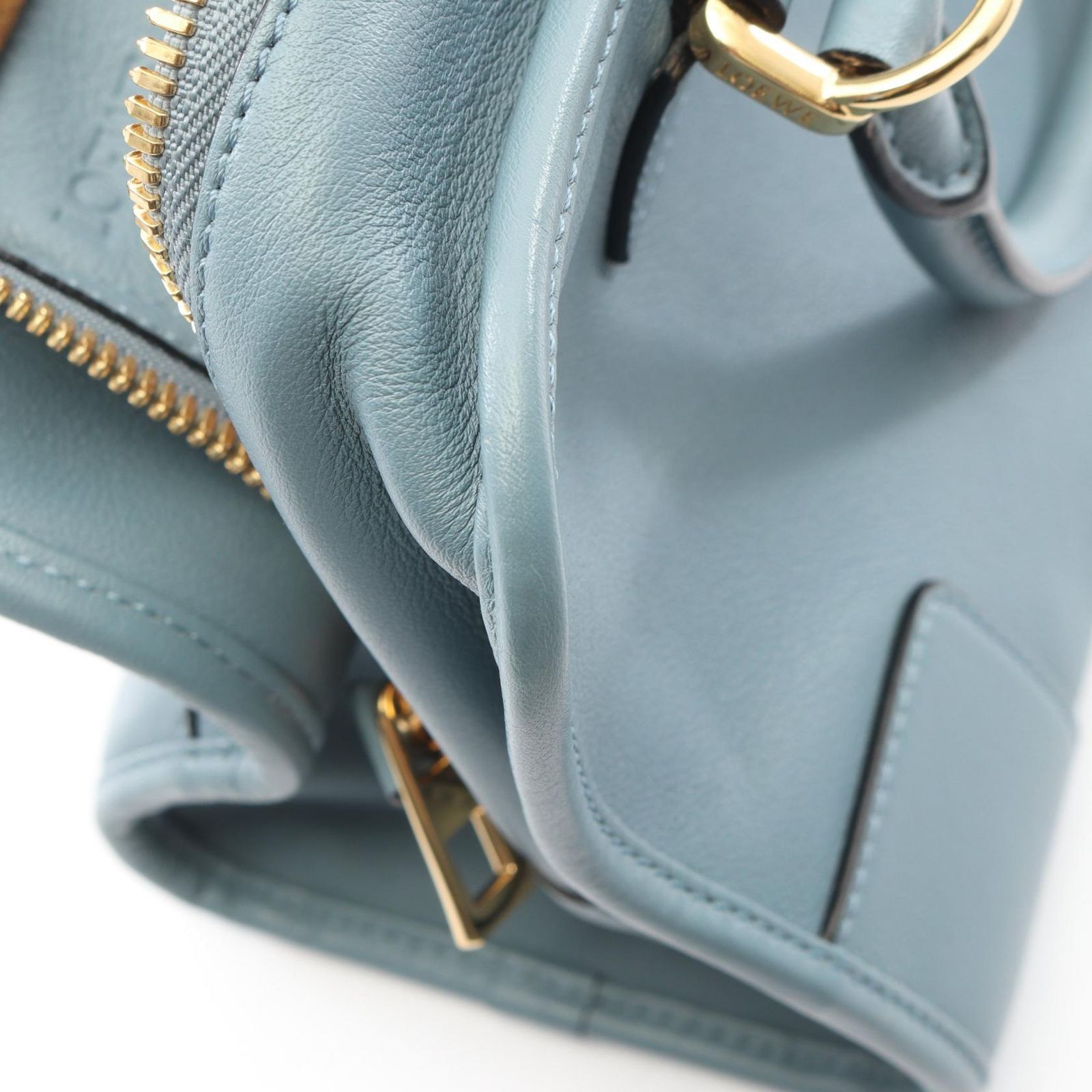 ロエベ LOEWE ハンドバッグ アマソナ28 2WAY ブルーグレー レザー