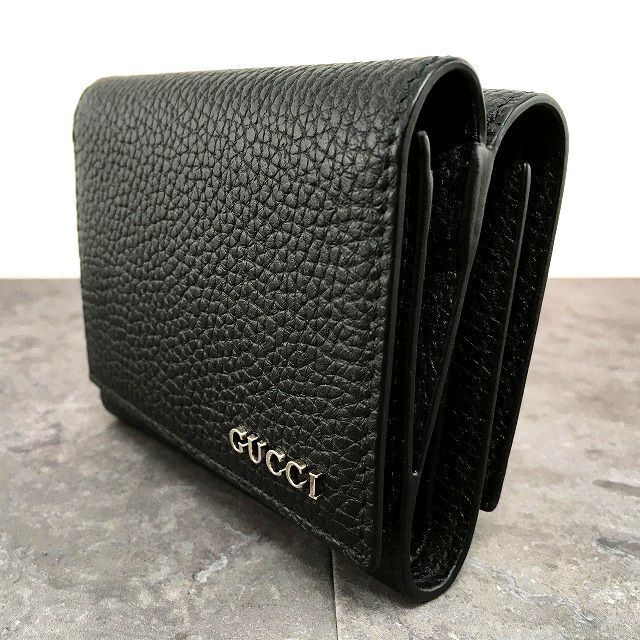 261 送料込み！ 未使用品 GUCCI コンパクトウォレット 771210 スクリプト Wホック財布 箱付き