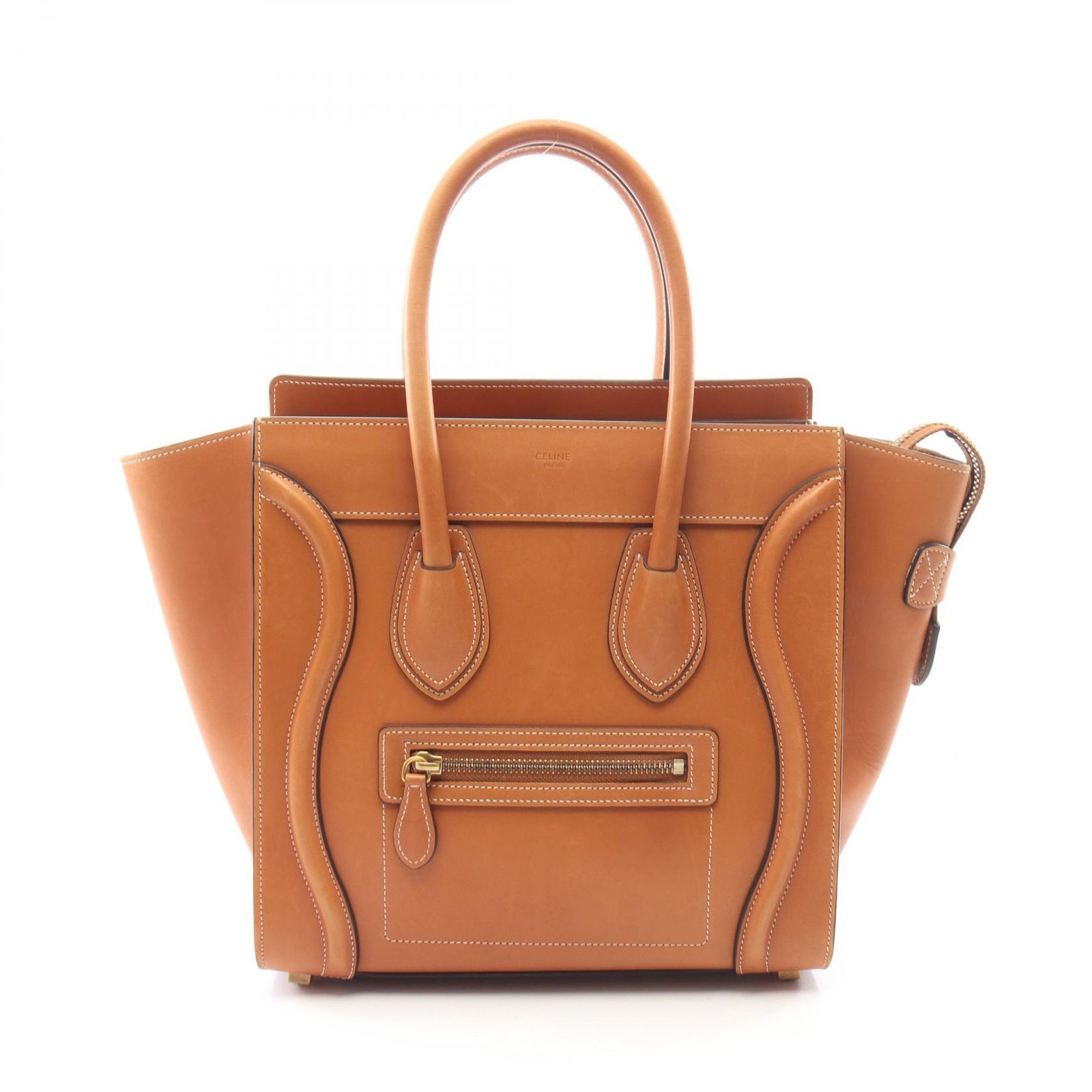セリーヌ CELINE ハンドバッグ ラゲージ マイクロ ショッパー 189793 ブラウン レザー ラゲージ マイクロ ショッパー レディース Used A