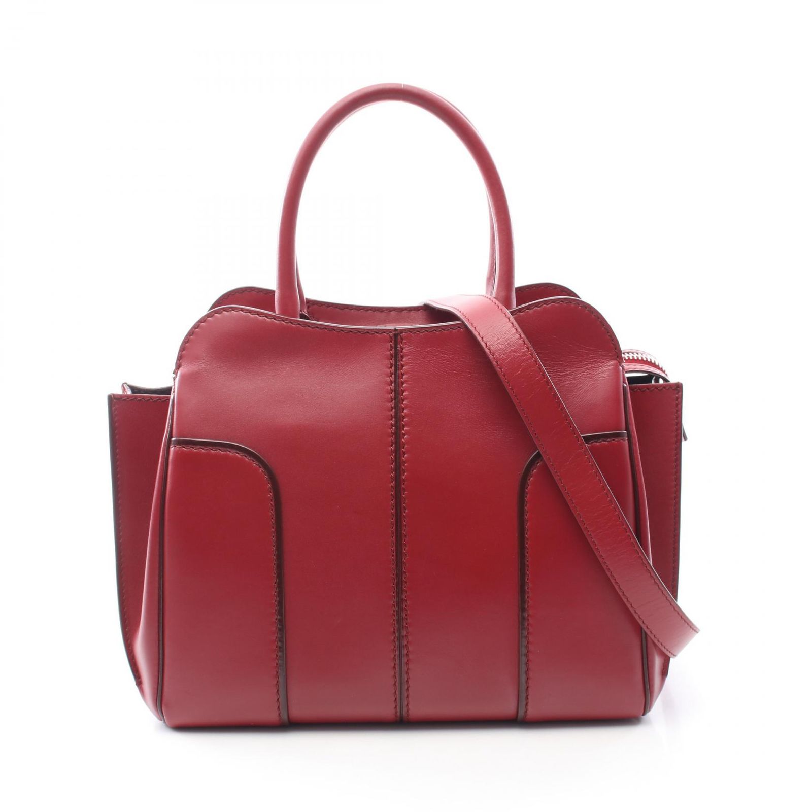 トッズ TOD'S ハンドバッグ セラ 2WAY レッド レザー セラ バッグ レディース Used A