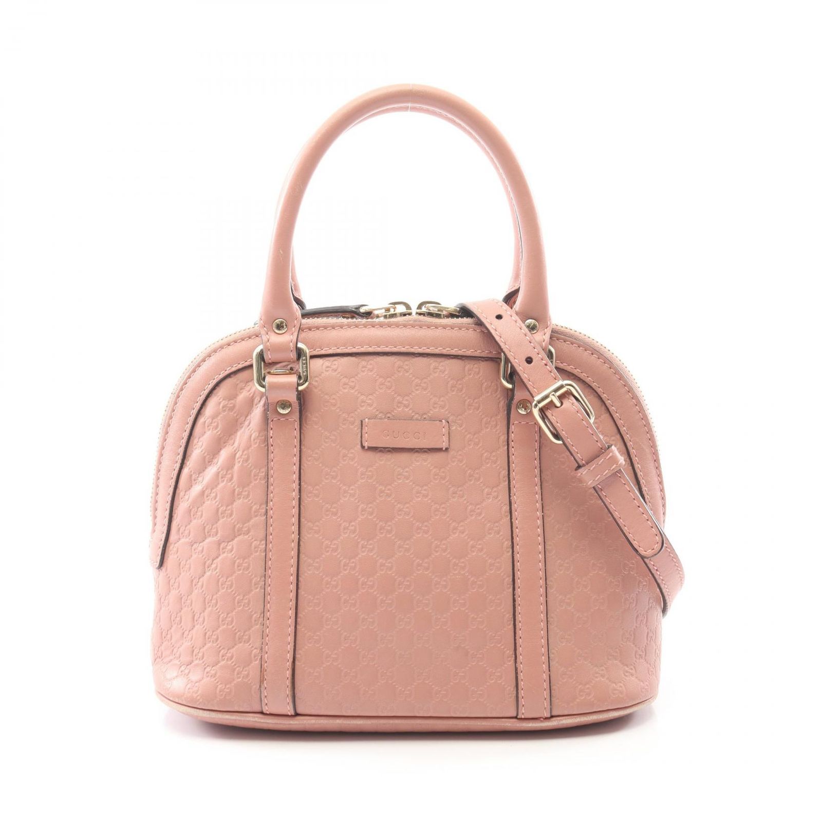 グッチ GUCCI ハンドバッグ マイクログッチシマ 2WAY 449654 ピンク レザー マイクログッチッシマ 2wayハンドバッグ レディース Used B