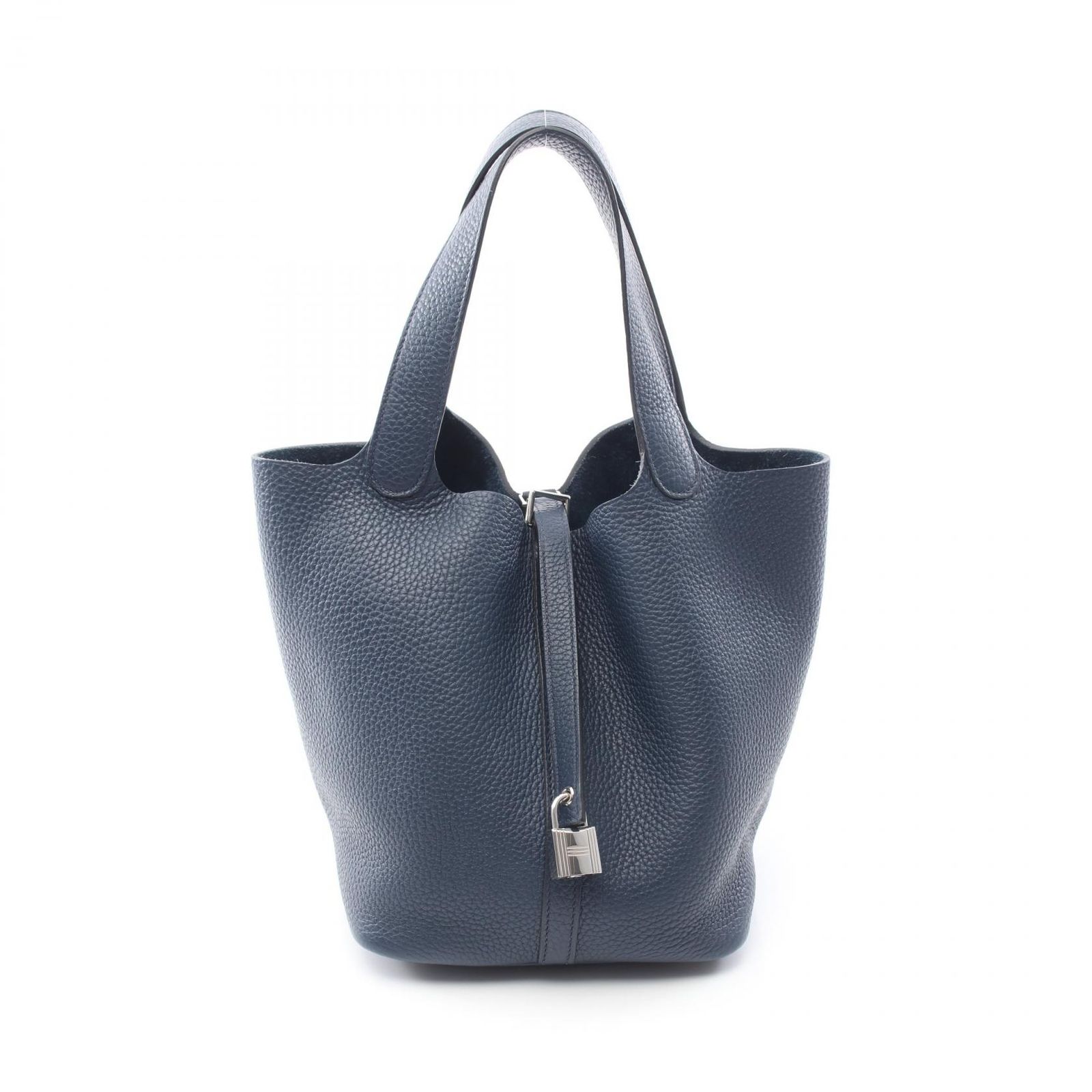 エルメス HERMES ハンドバッグ ピコタンロックMM ブルードプリュス レザー ピコタンロックMM ブルードプリュス レディース Used A