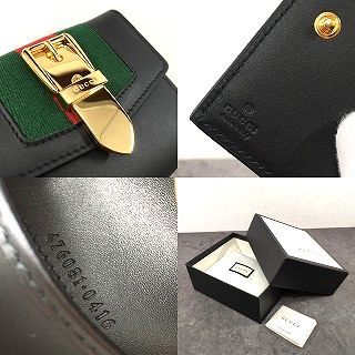 163 送料込み! 未使用品 GUCCI コンパクトウォレット シルヴィ 476081 ブラック 箱付き 163 送料込み! 未使用品 GUCCI コンパクトウォレット シルヴィ 476081 ブラック 箱付き