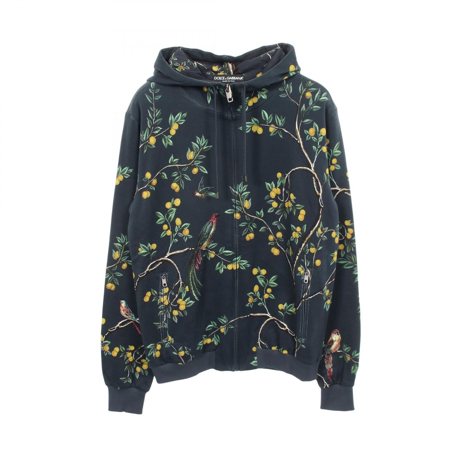 ドルチェアンドガッバーナ DOLCE & GABBANA パーカー バードプリント 総柄 G9FX4T コットン ジップアップパーカー メンズ 未使用