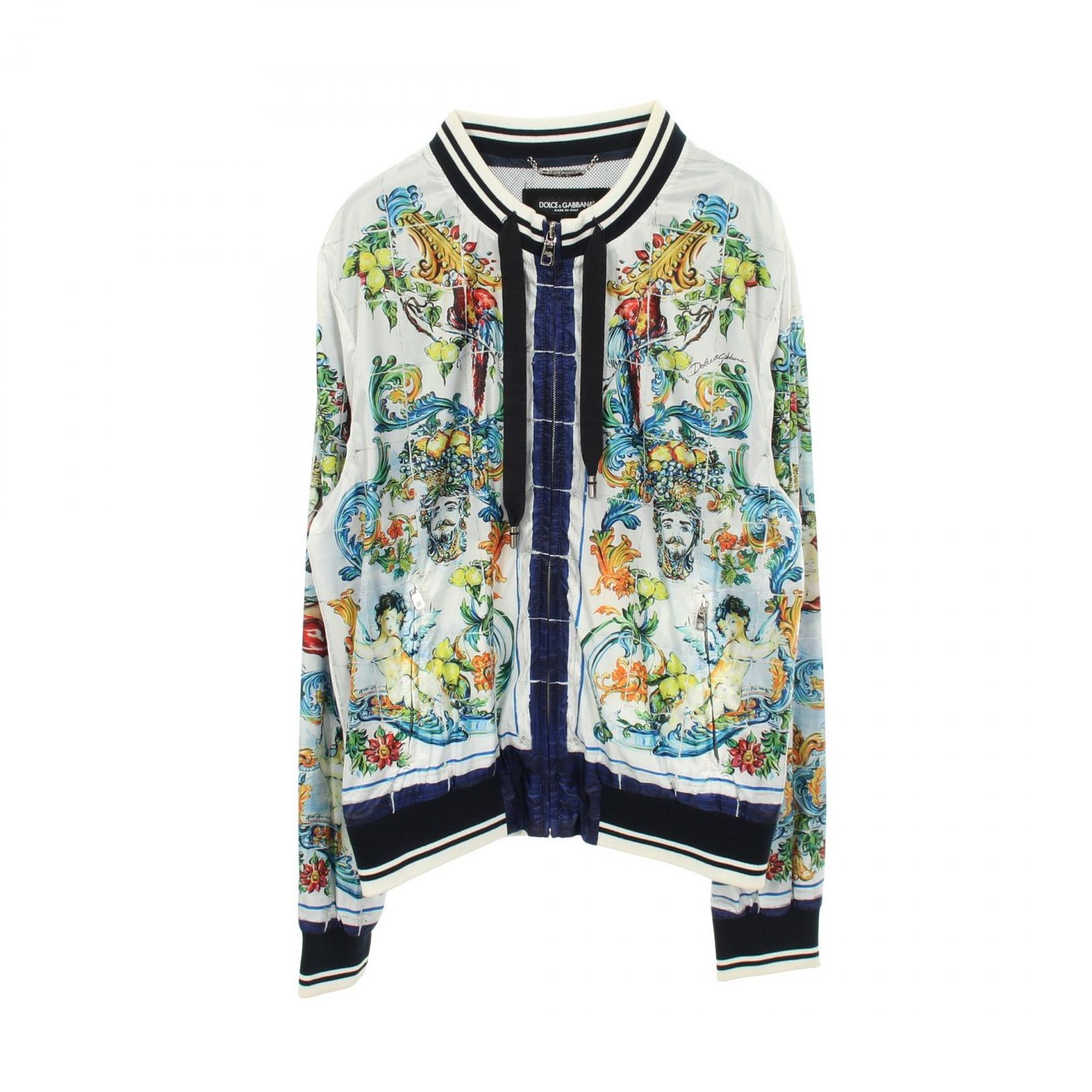 ドルチェアンドガッバーナ DOLCE & GABBANA ブルゾン バロック柄 G9LI4T ナイロン ナイロンボンバージャケット メンズ Used A