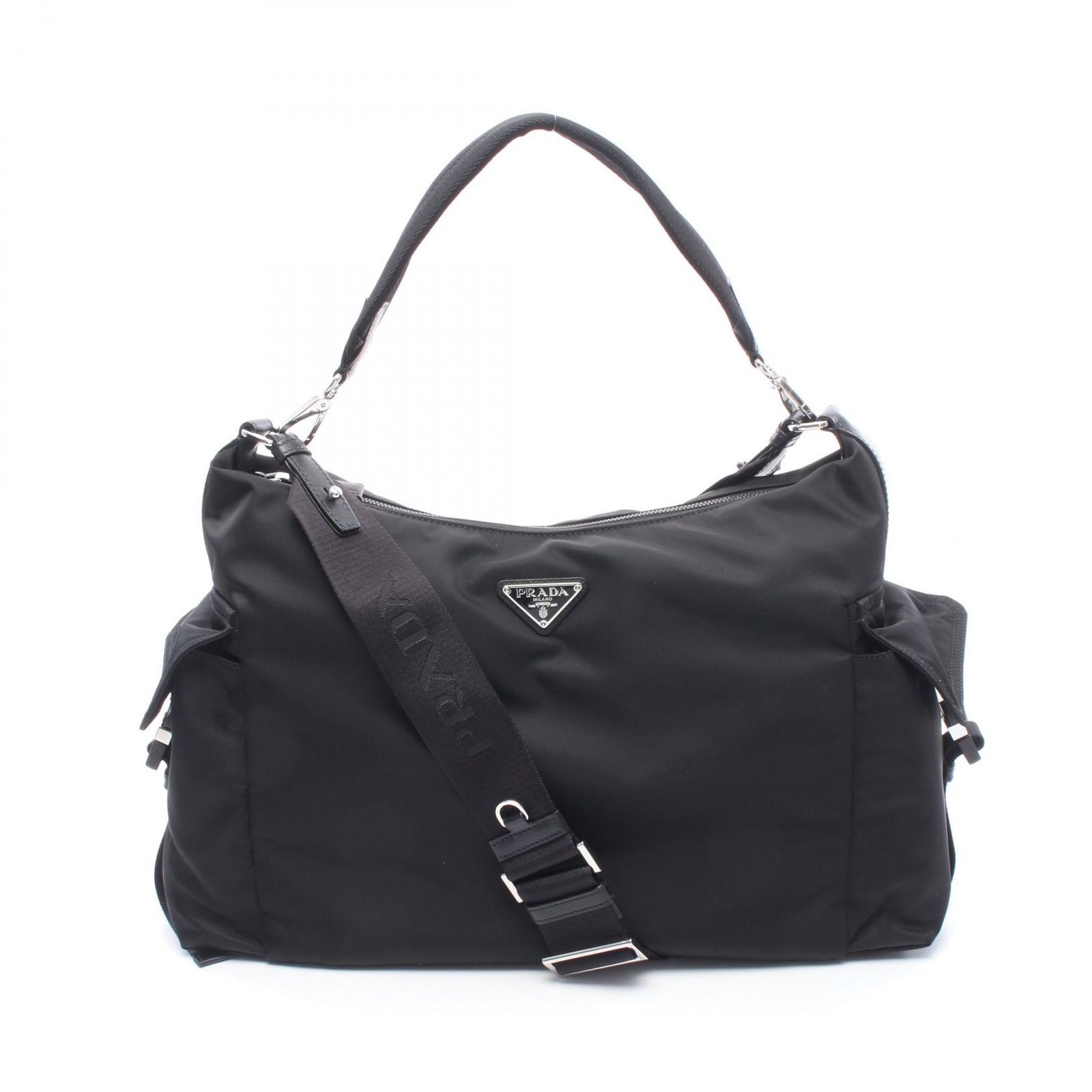プラダ PRADA ショルダーバッグ エクスプローラ Re-Nylon 2VH2042DW3F0002 ブラック ナイロン サフィアーノレザー エクスプローラ Re-Nylon xレザー バッグ メンズ 新品