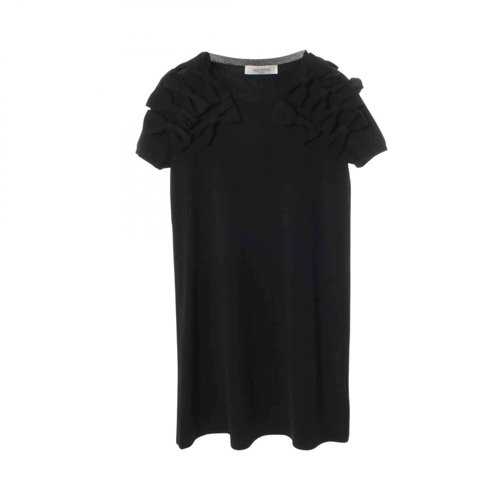 ヴァレンチノ Valentino ワンピース PAP DRESS リボン ニット ブラック レーヨン ワンピース ブラック リボン レディース Used A