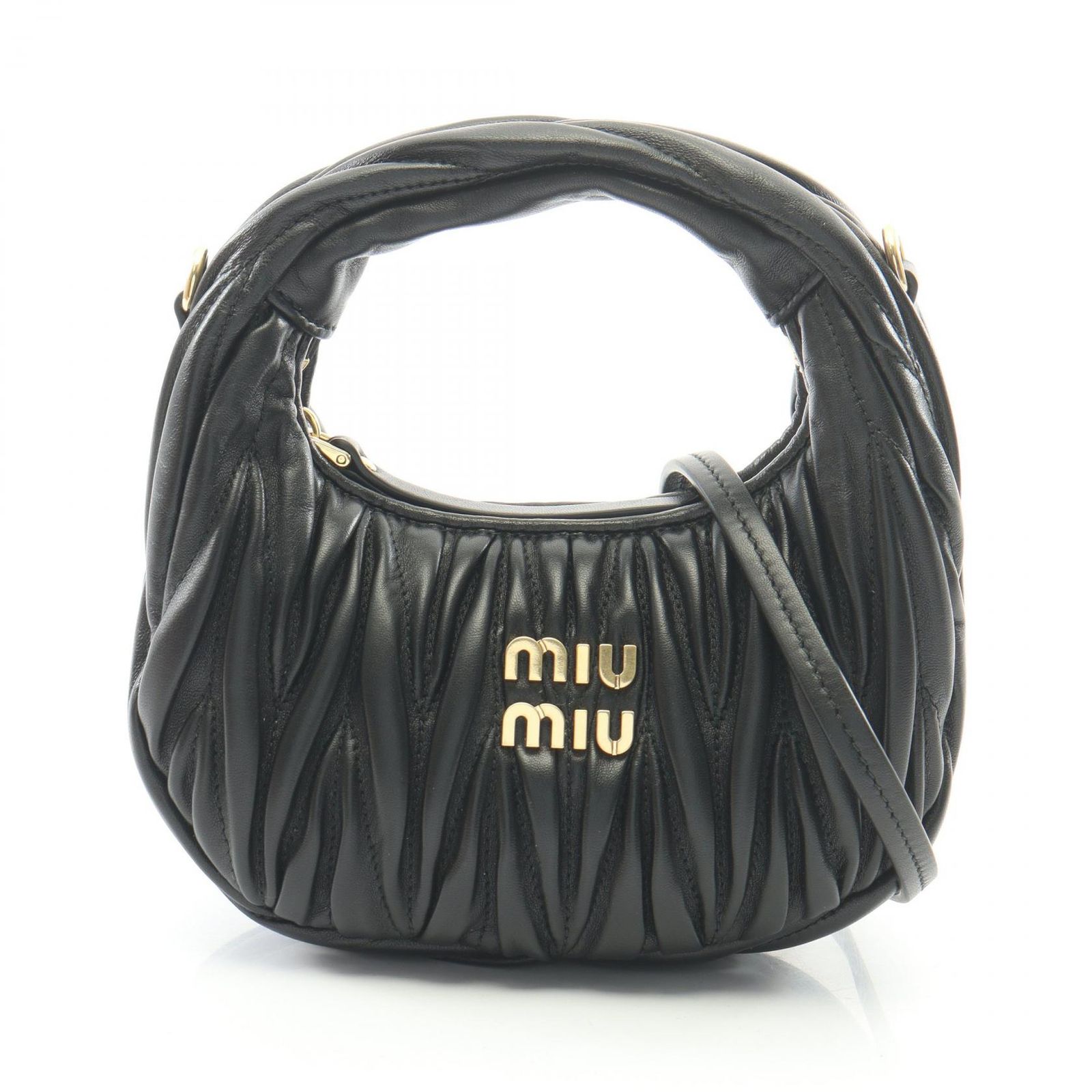 ミュウ ミュウ Miu Miu ハンドバッグ ワンダー マテラッセ 2WAY 5BP078AN88F0002 ブラック レザー 2wayショルダー レディース 新品