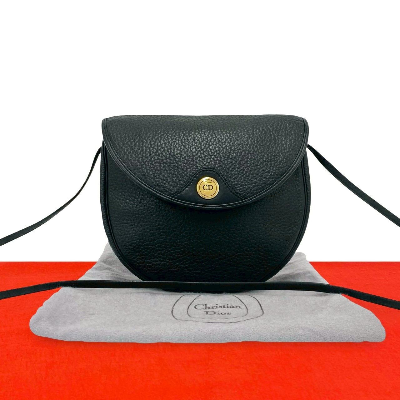 極 美品 袋付き Christian Dior ディオール ヴィンテージ CD ロゴ 金具