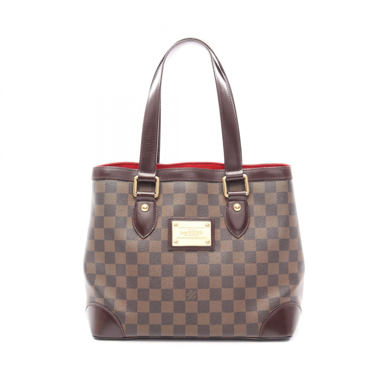 ルイ・ヴィトン LOUIS VUITTON トートバッグ ハムステッドPM ダミエエベヌ N51205 PVCコーティングキャンバス レザー ハムステッドPM レディース Used B