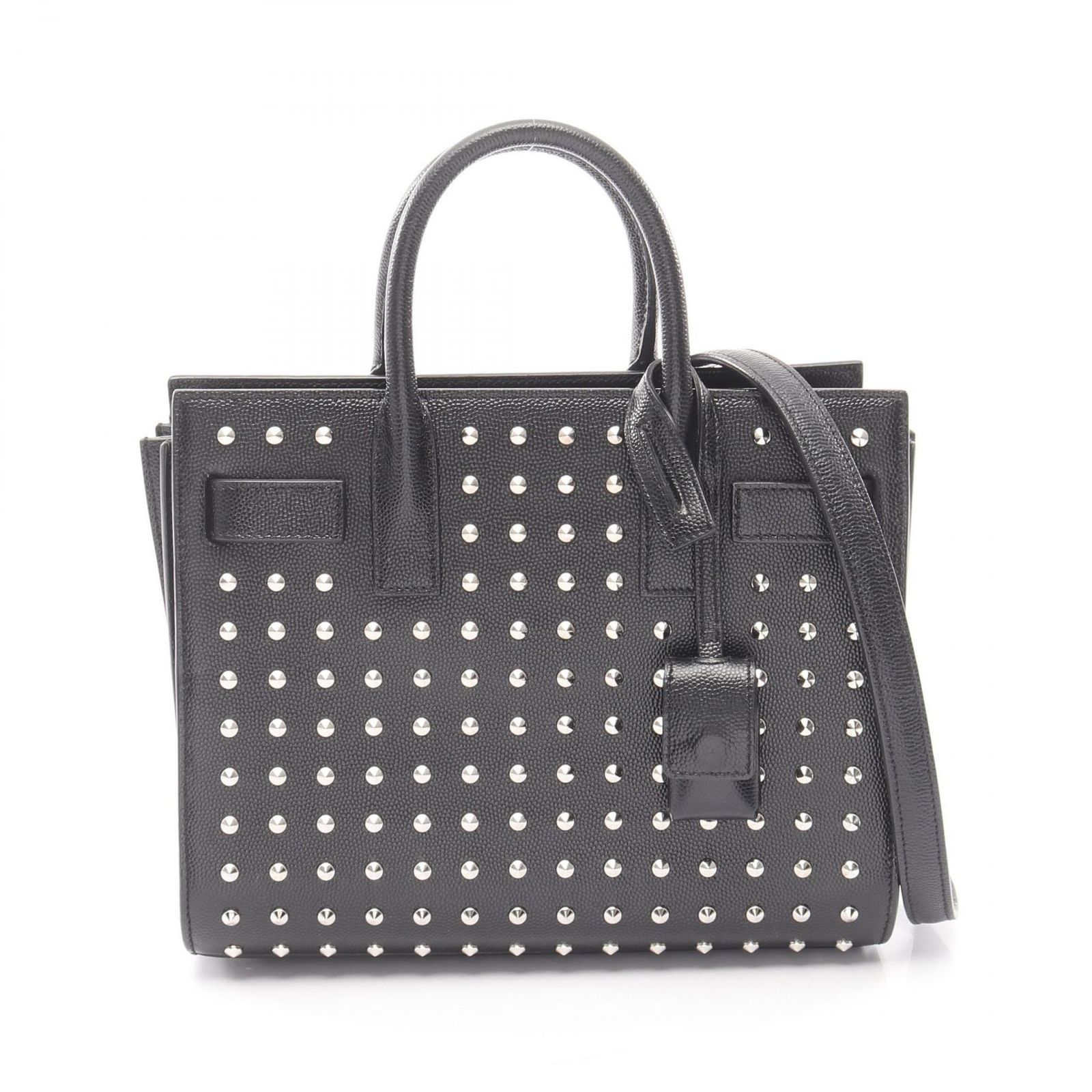 サンローランパリ SAINT LAURENT PARIS ハンドバッグ クラシック ナノ サックドジュール スタッズ 2WAY 392035 ブラック レザー サック・ド・ジュール ナノ レディース