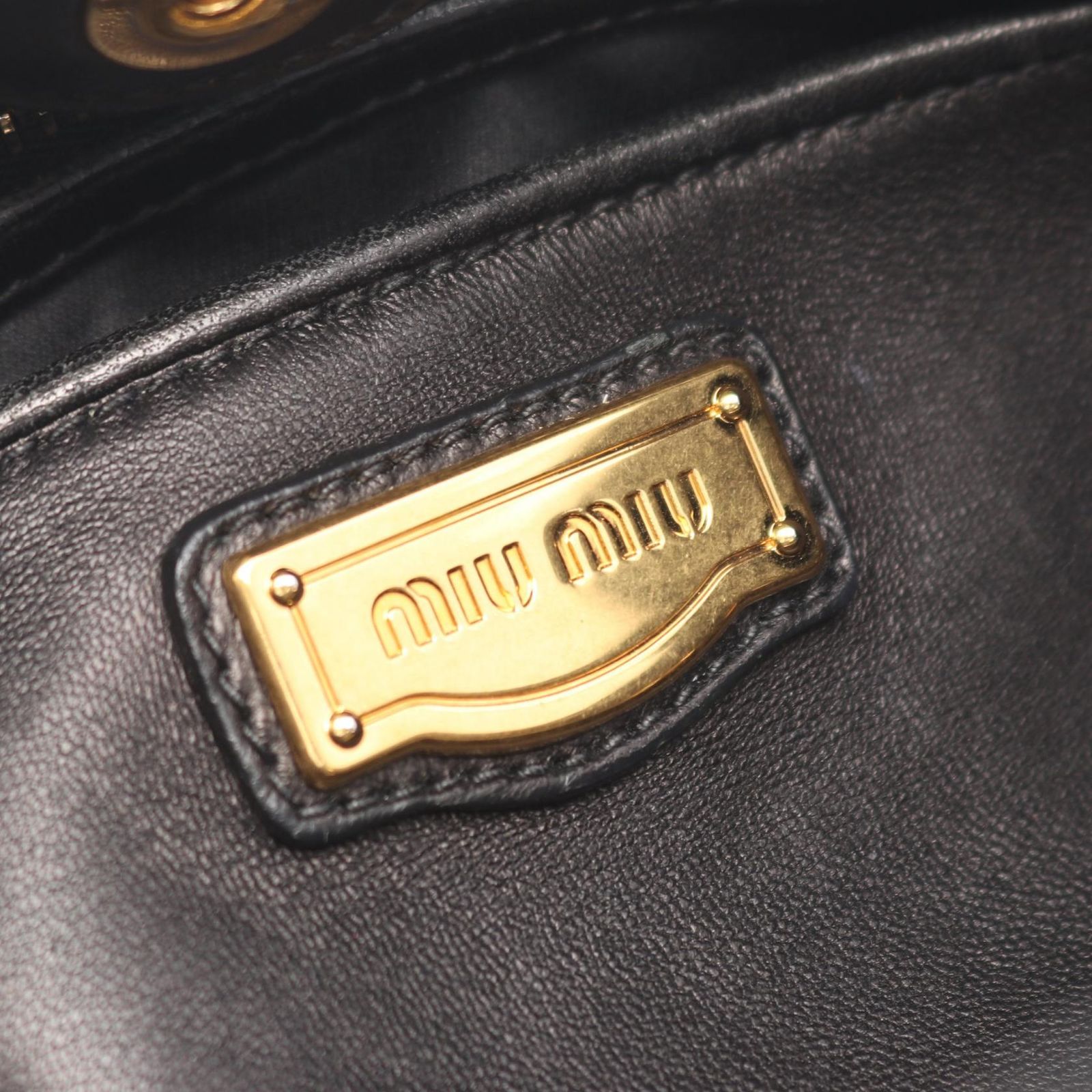 ミュウ ミュウ Miu Miu ハンドバッグ マテラッセ 2way ブラック レザー 