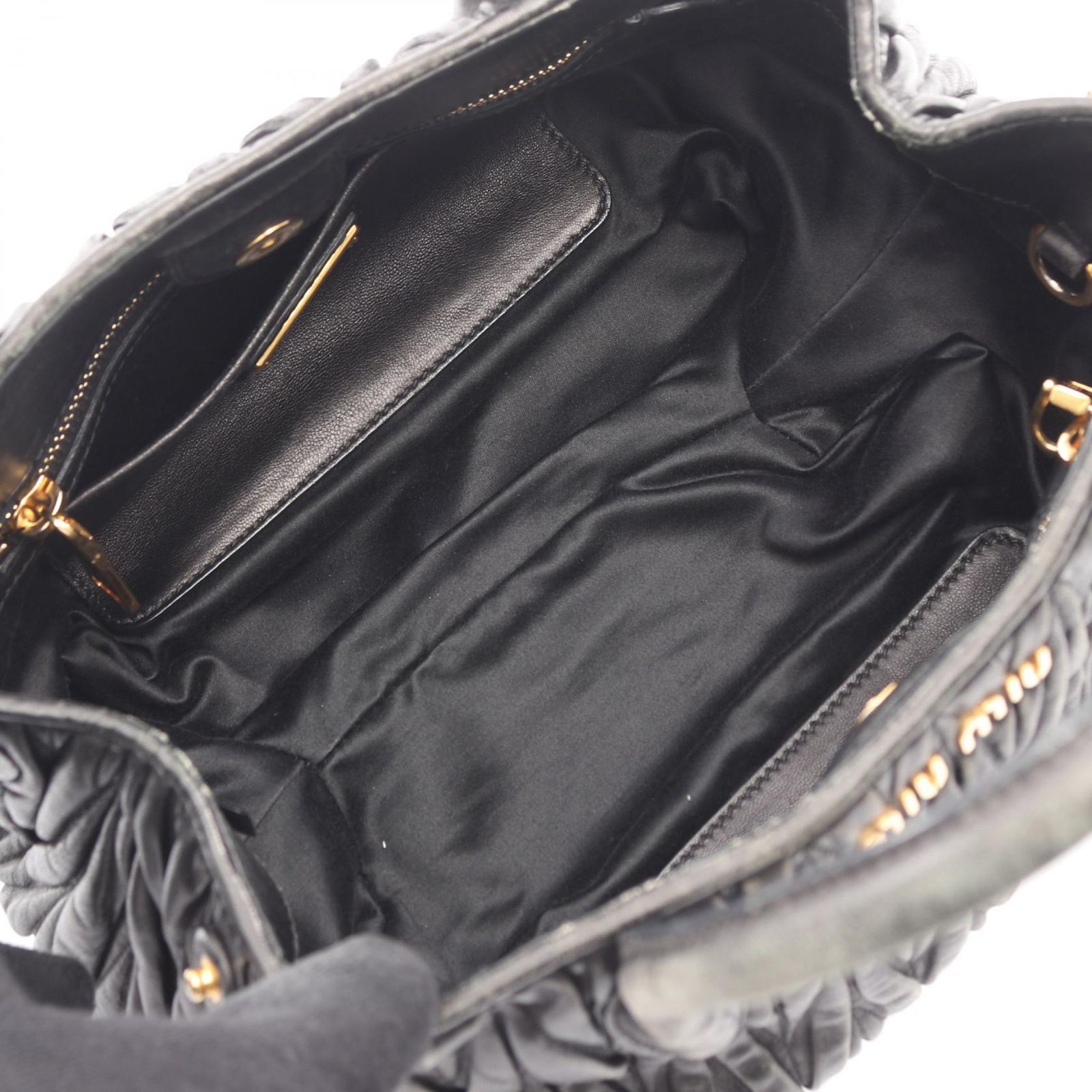 ミュウ ミュウ Miu Miu ハンドバッグ マテラッセ 2way ブラック レザー