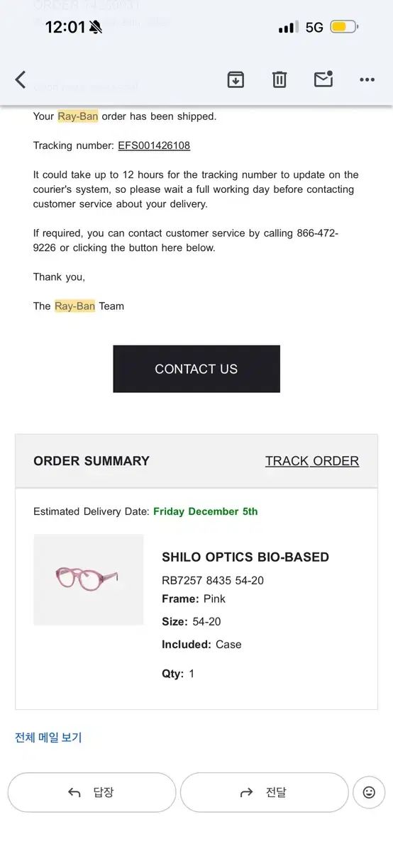 レイバン SHILO OPTICS BIO-BASED メガネ ピンク 新品