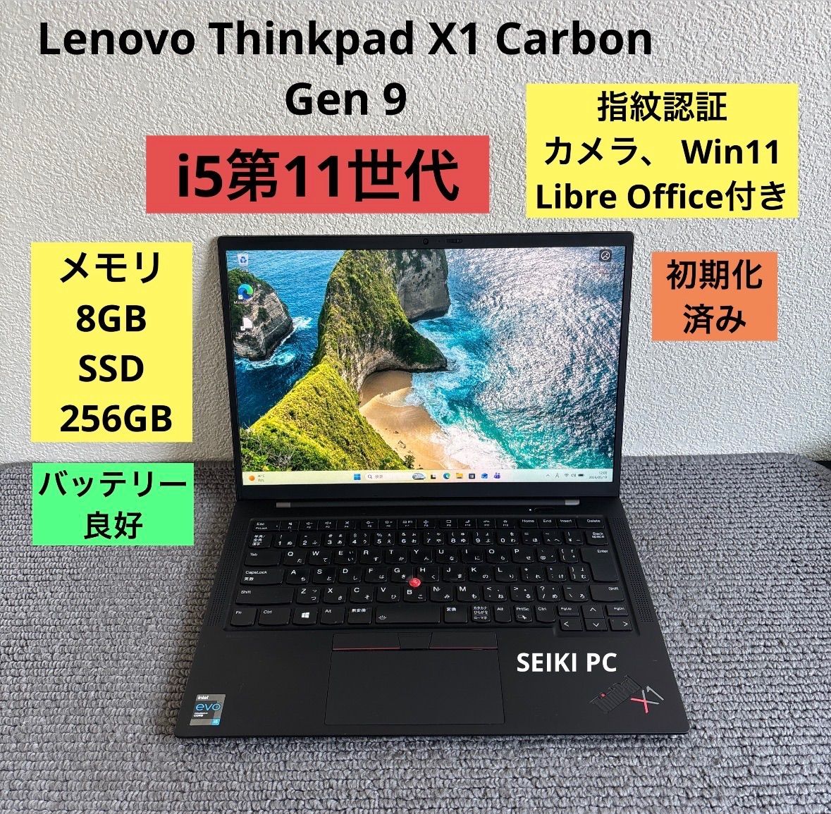 Thinkpad X1 Carbon Gen9 i5 8GB 256GB Win11 指紋認証 - メルカリ