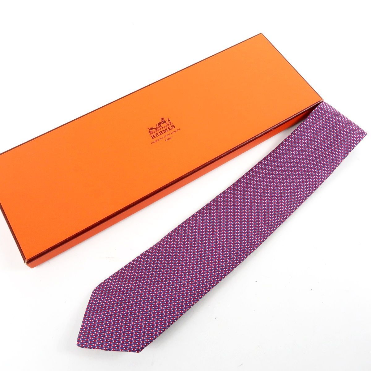 新品・未使用】HERMES エルメス 高級 ブランド ネクタイ フランス製 絹
