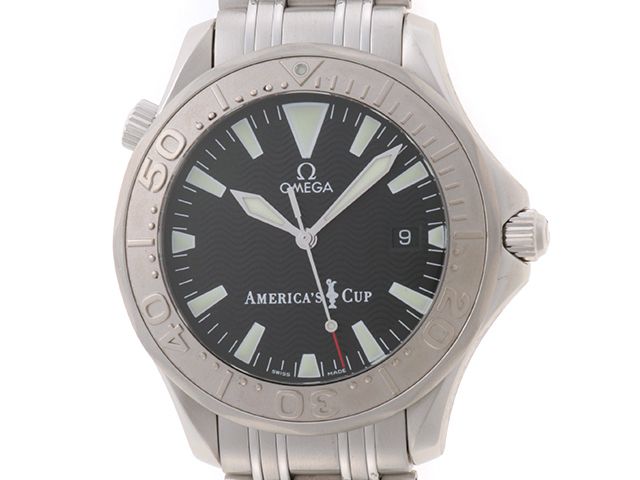 OMEGA オメガ ウォッチ シーマスター300 アメリカズカップ限定モデル 時計 2533.50.00 腕時計 ホワイトゴールド/ステンレス ブラック メンズ【中古】【436】
