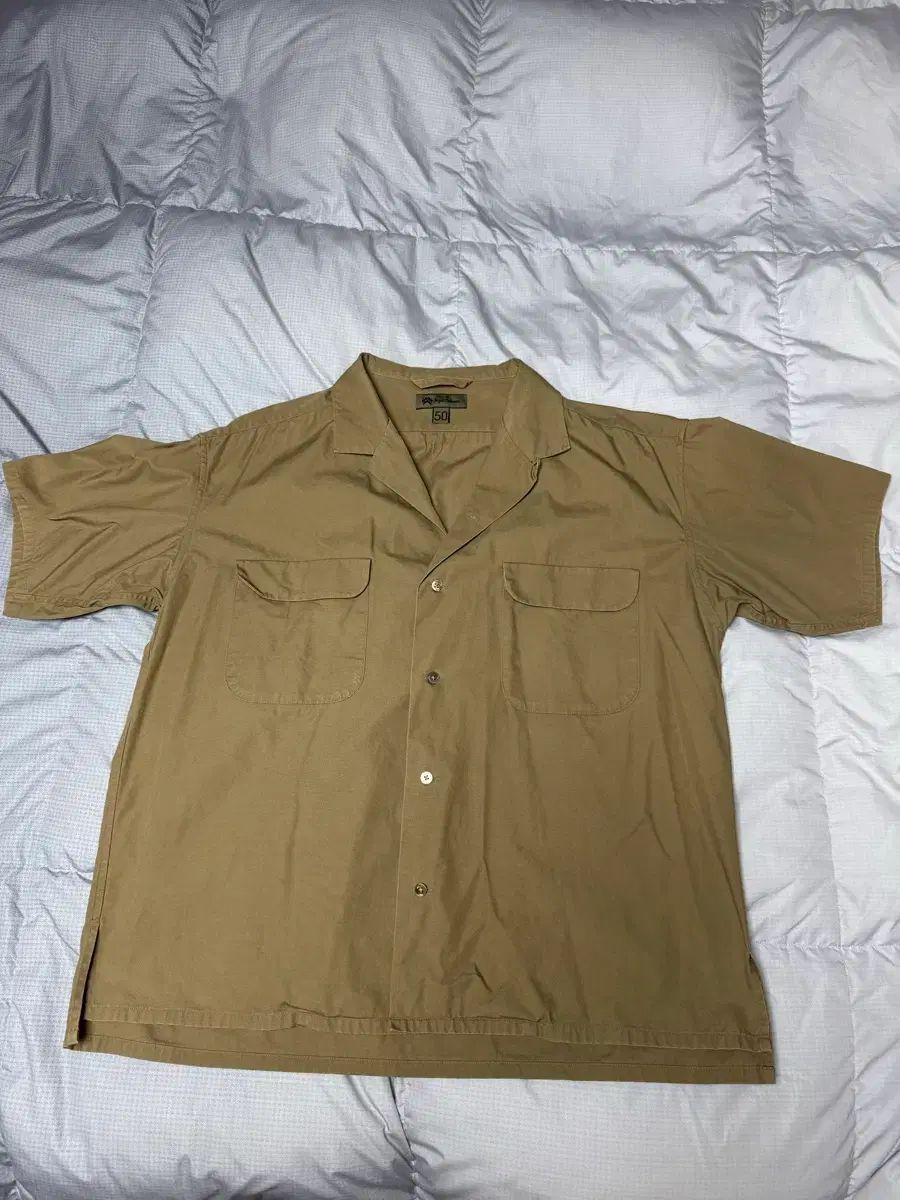 Nigel Cabourn(ナイジェル ケーボン) オープンカラーシャツ カーキ 50