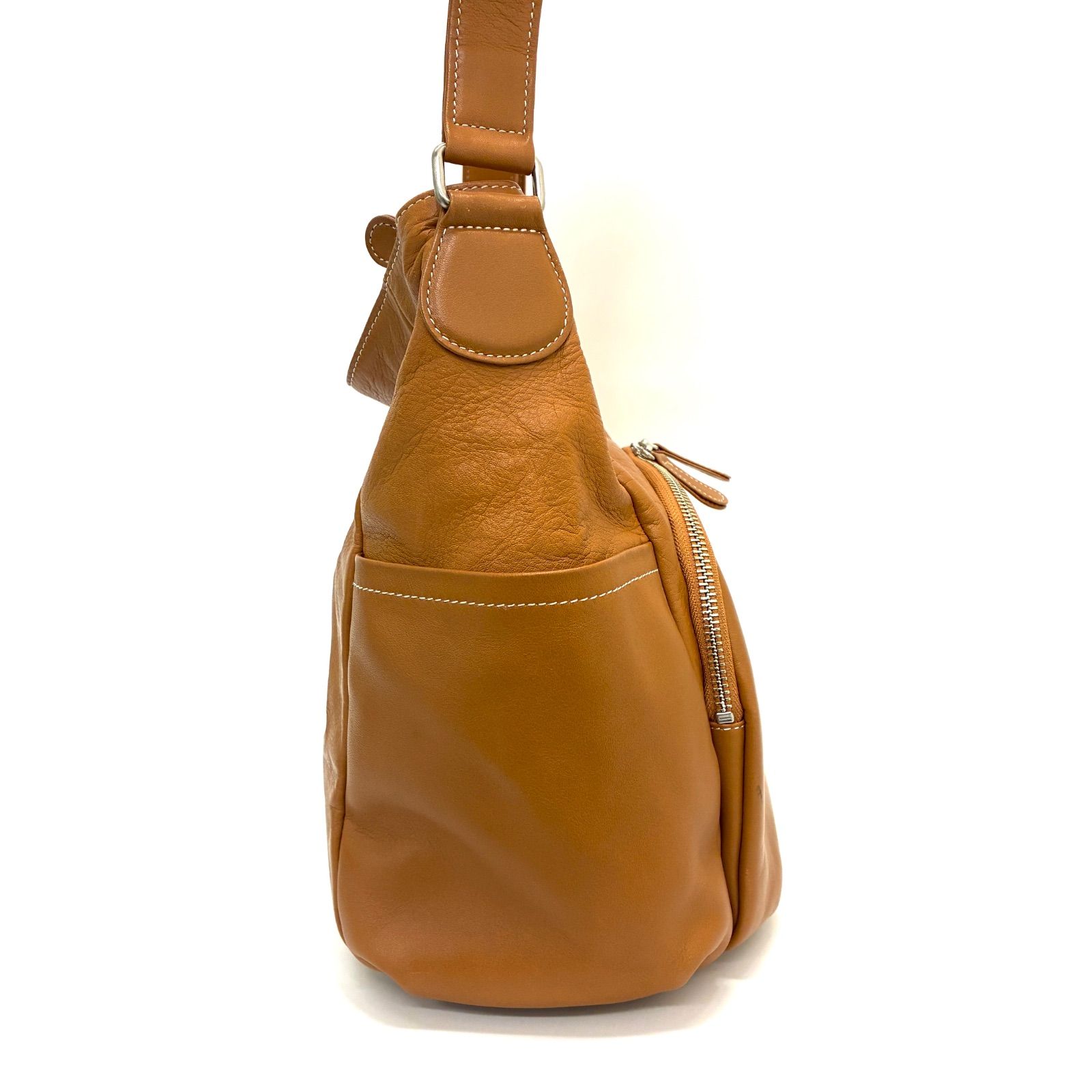 ◇Kitamura◇キタムラ ショルダーバッグ キャメル ブラウン レザー 